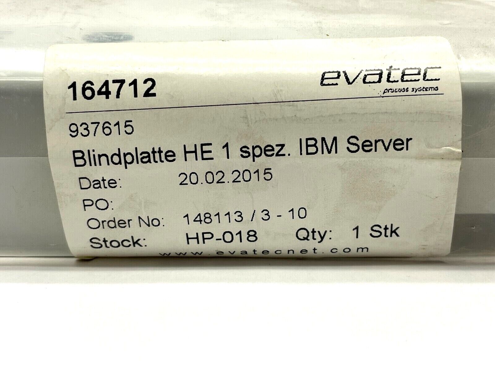 Evatec 164712 Blindplatte HE 1 Spez 148113 - Maverick Industrial Sales