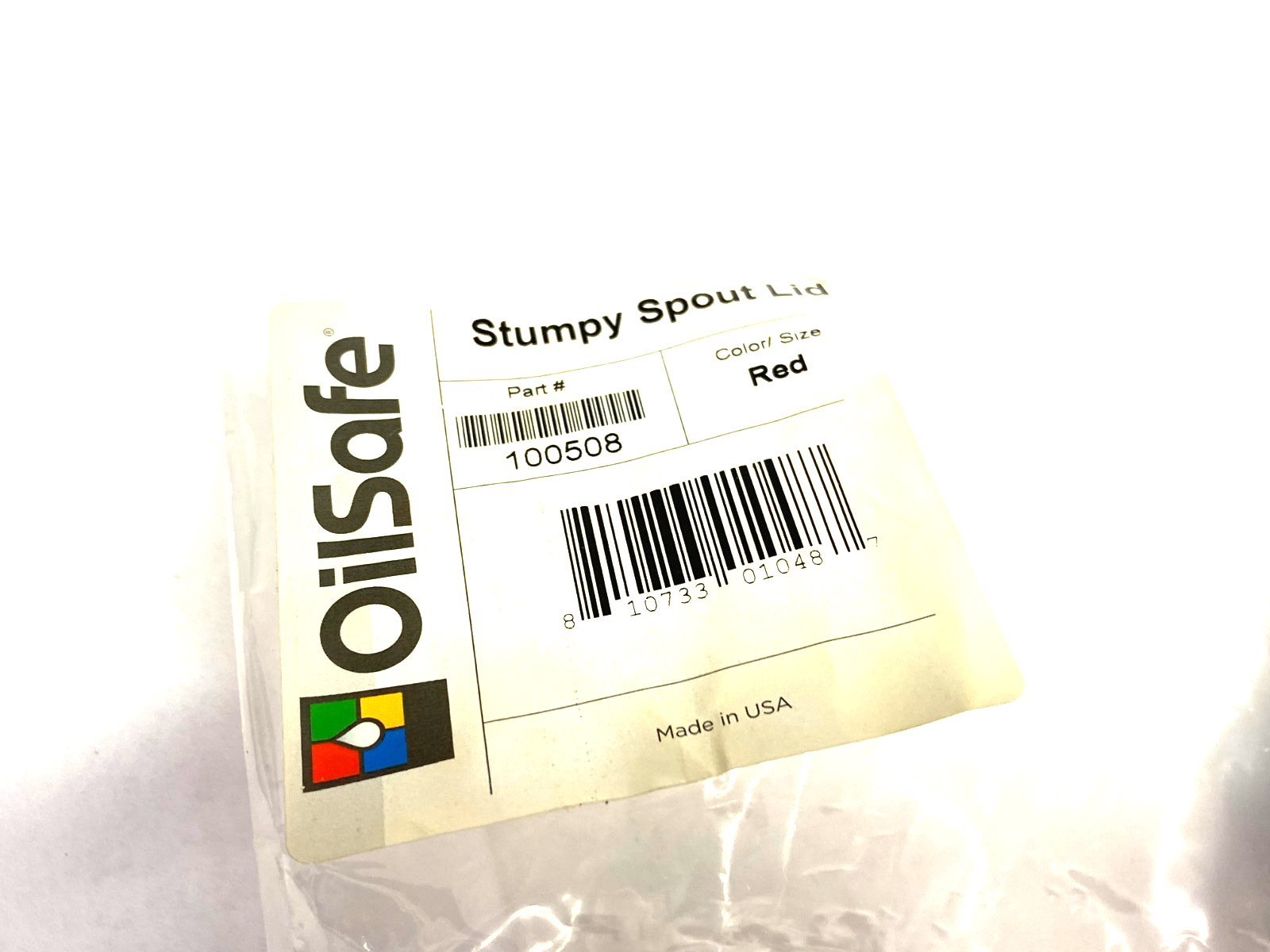 100508 | Oilsafe Stumpy Wide Spout Lid, Red - New - Maverick Industrial Sales