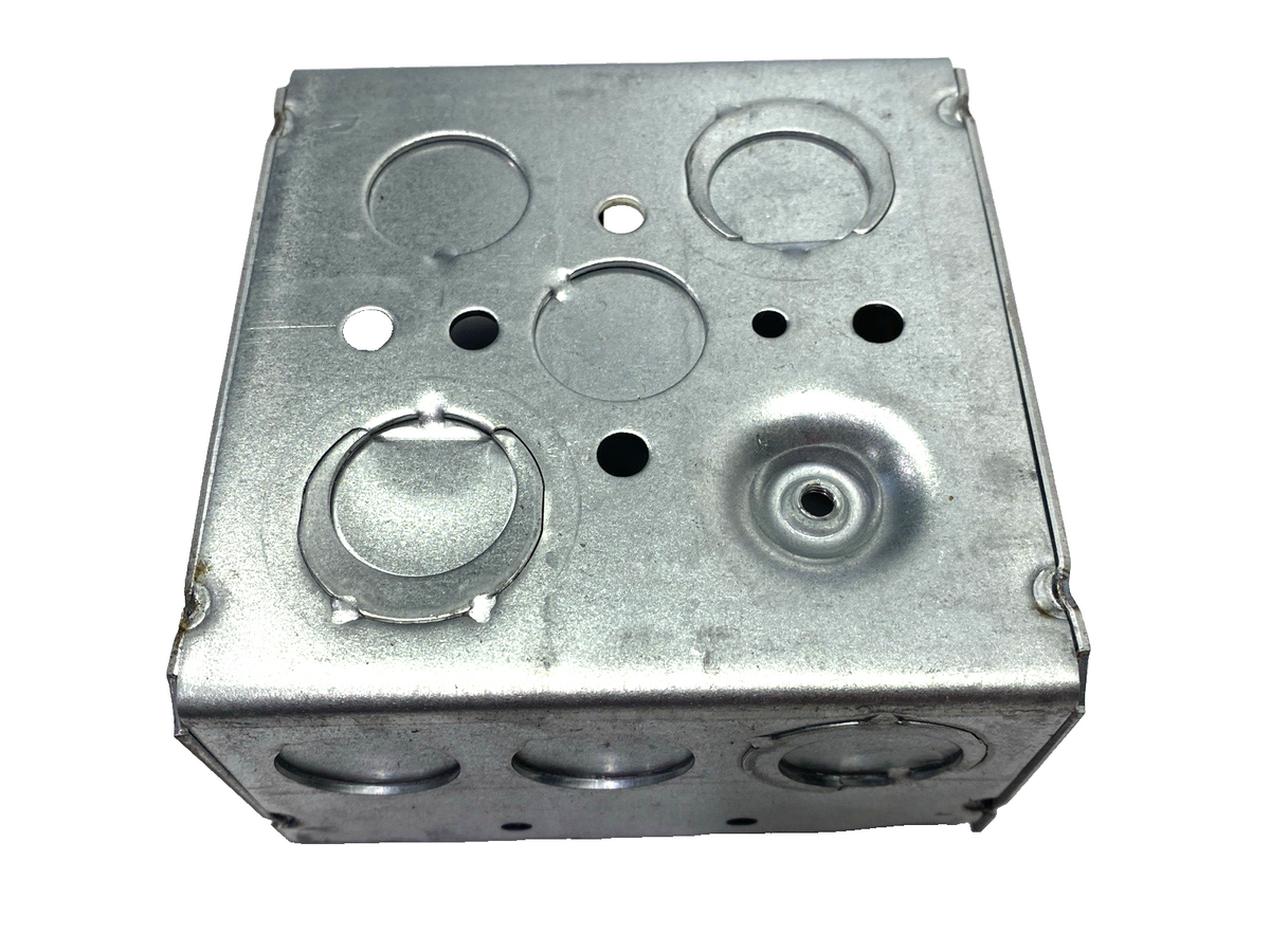 Steel City 521711234E Steel Outlet Box 4" x 2-1/8" D x 1/2" Knockouts LOT OF 11 - Maverick Industrial Sales