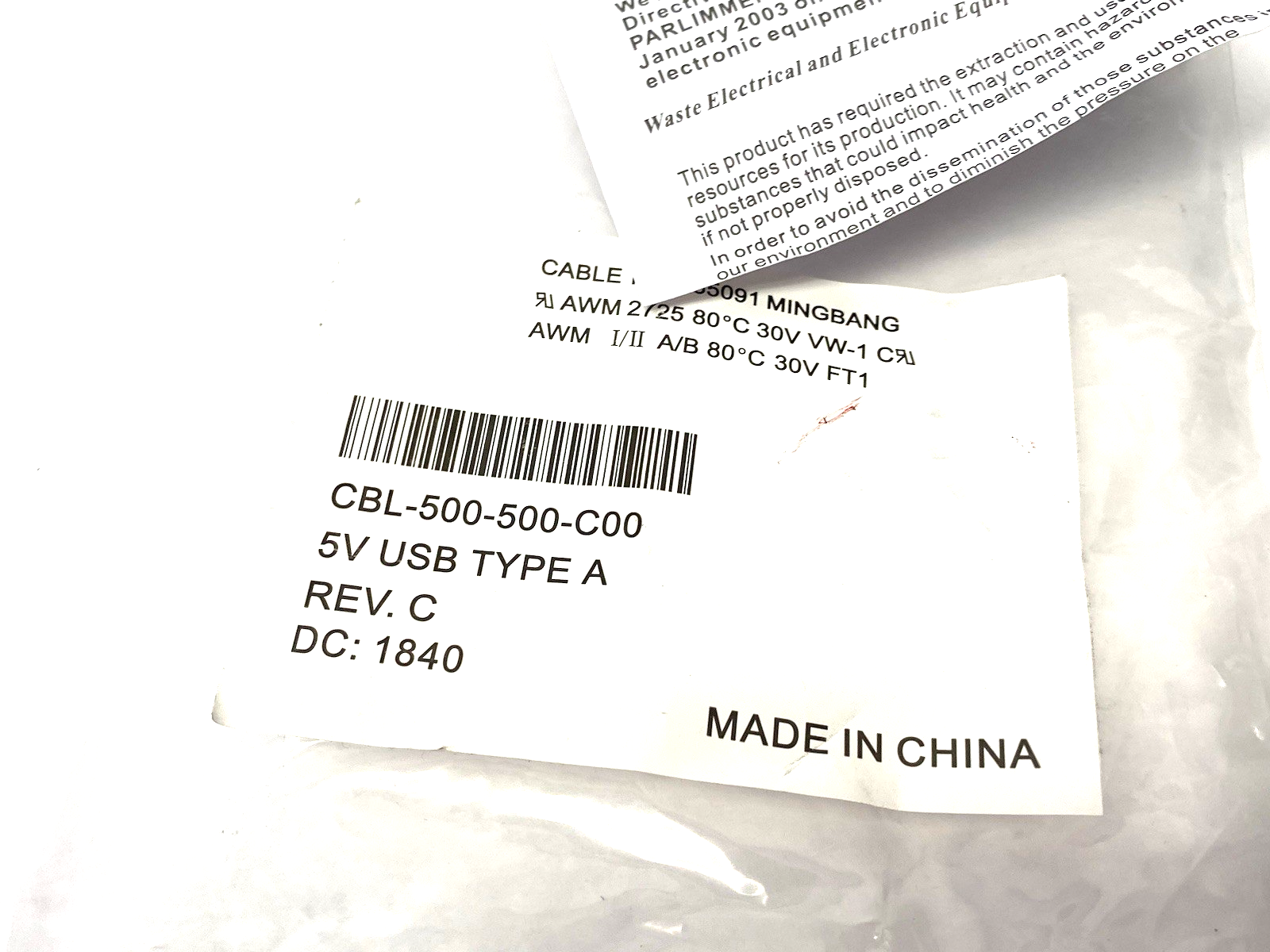 CBL-500-500-C00 | Honeywell USB-A Coiled Type Connection Cable - New – Open box - Maverick Industrial Sales