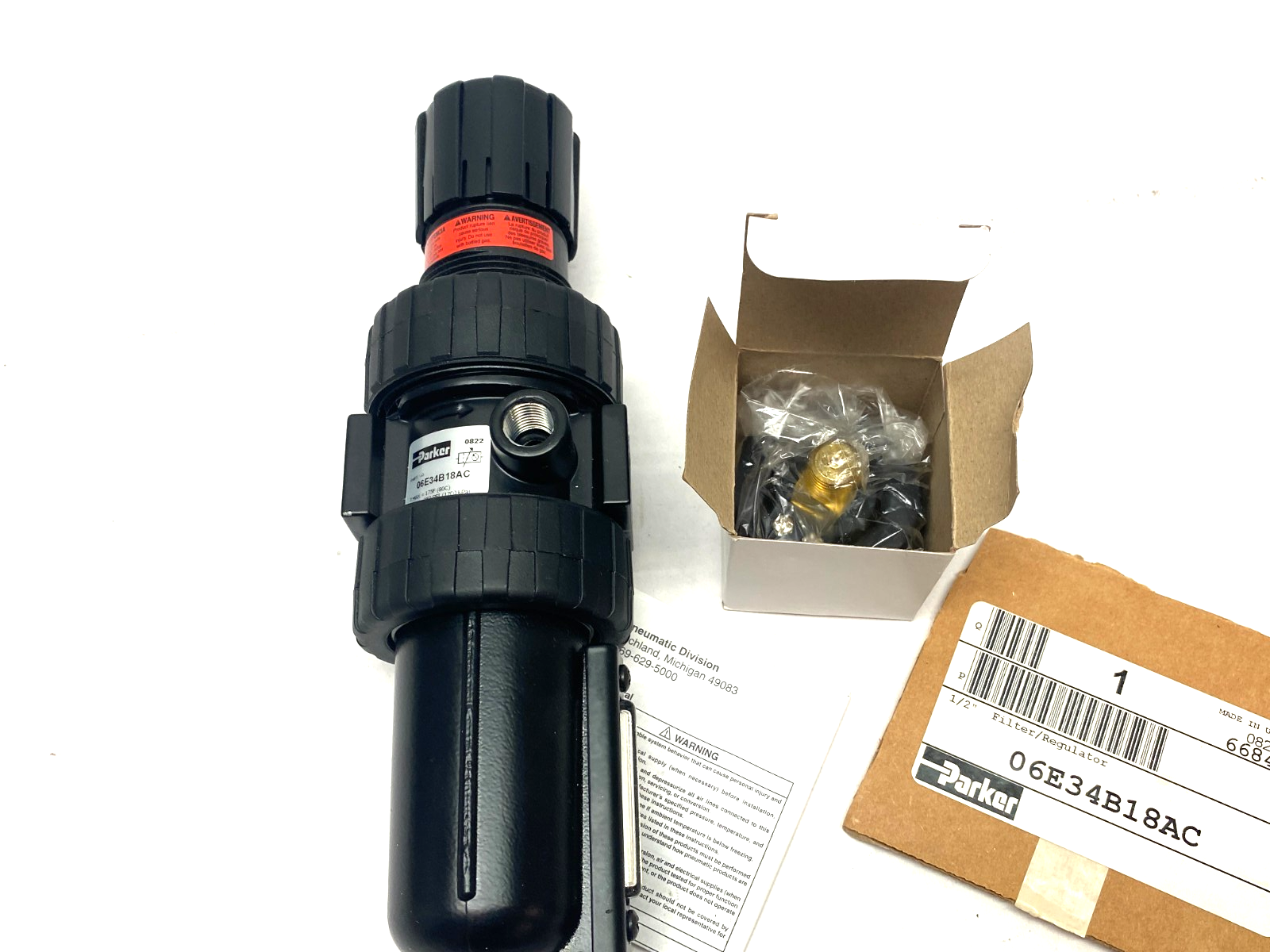 Parker 06E34B18AC Modular Filter/Regulator 1/2" NPT 5 Micron - Maverick Industrial Sales