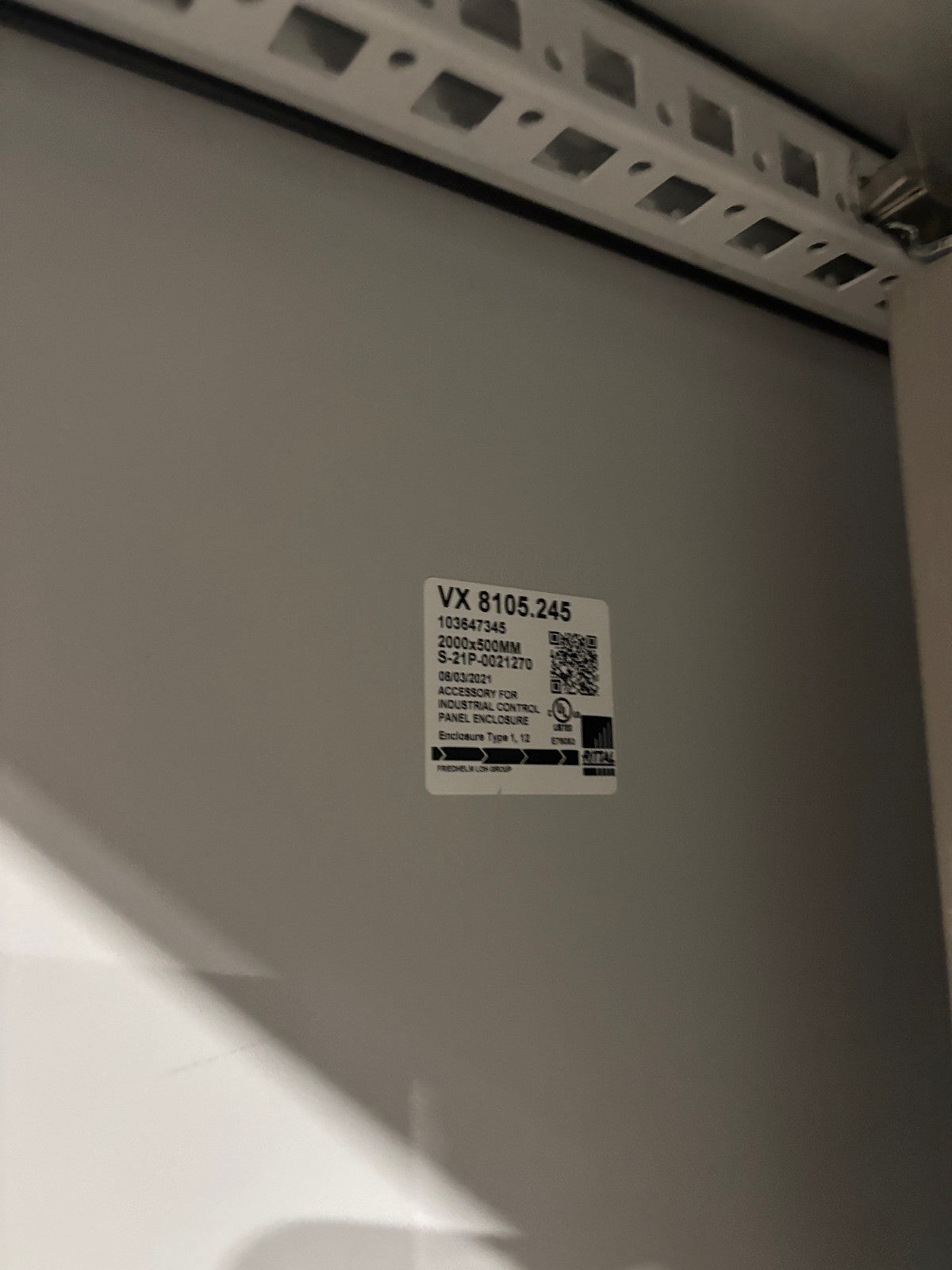 Rittal VX 8205.000 Bayed Freestanding Electrical Enclosure Cabinet, Swing Door - Maverick Industrial Sales