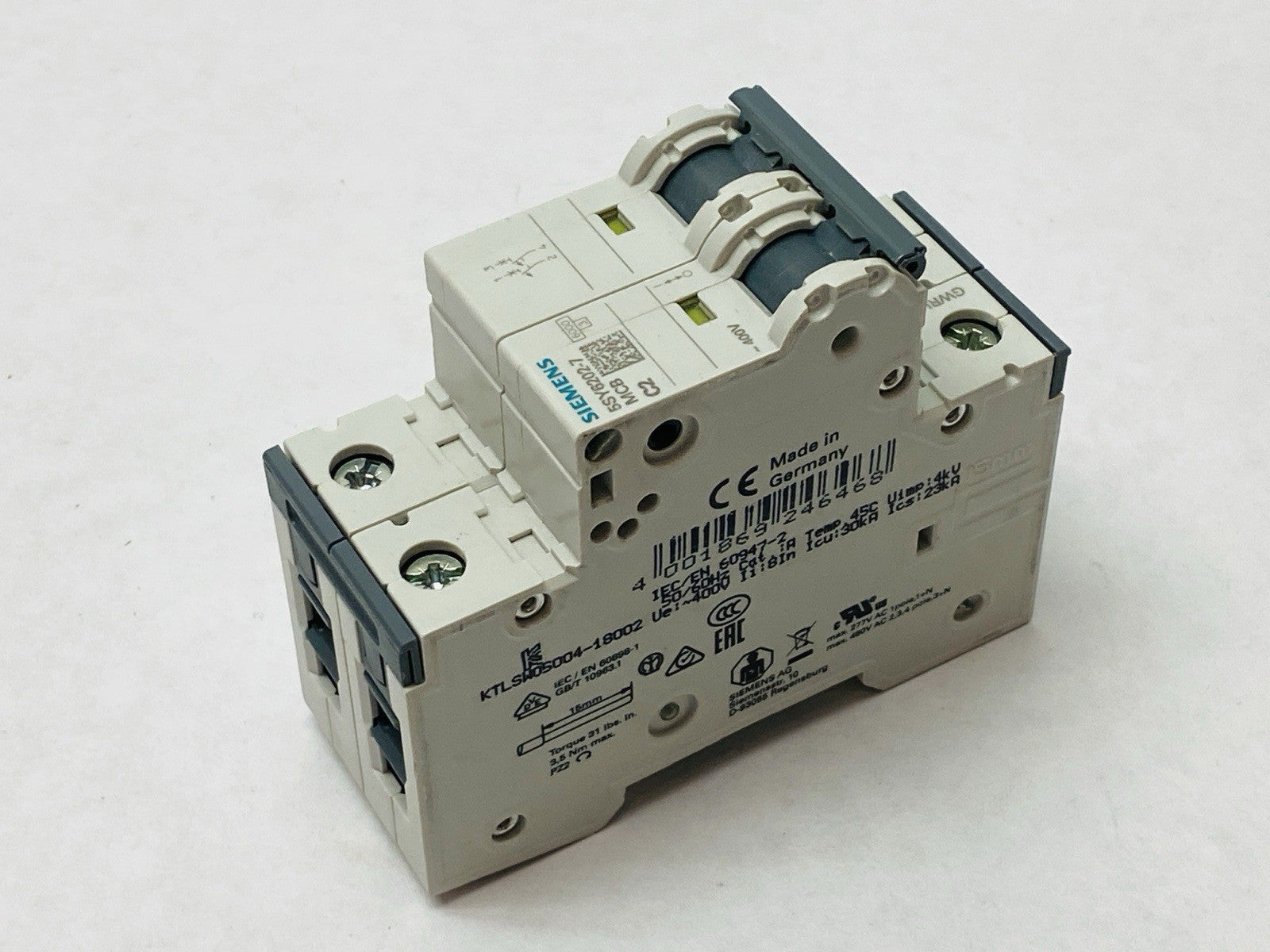 Siemens 5SY6202-7 Miniature Circuit Breaker 2-Pole 2A 400V - Maverick Industrial Sales
