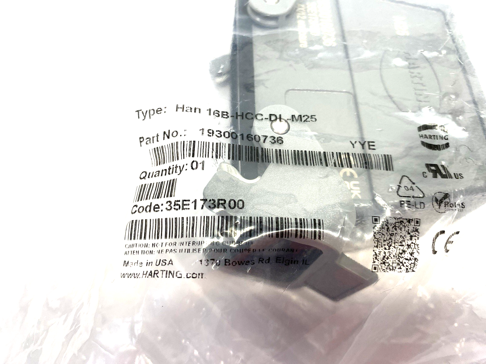 19300160736 | Harting Cable Housing Han 16B Hood Coupler HC - New - Maverick Industrial Sales