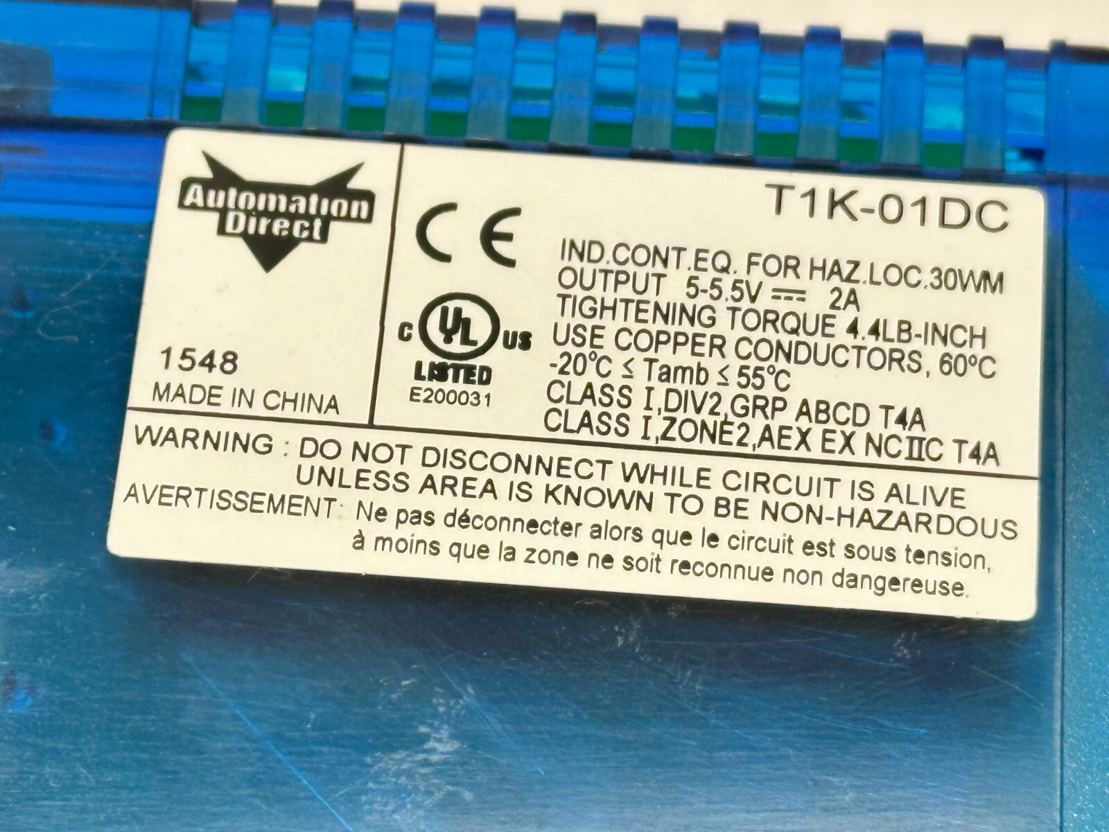 Automation Direct T1K-01DC Terminator DC Power Supply 12/24 VDC Nominal Input - Maverick Industrial Sales