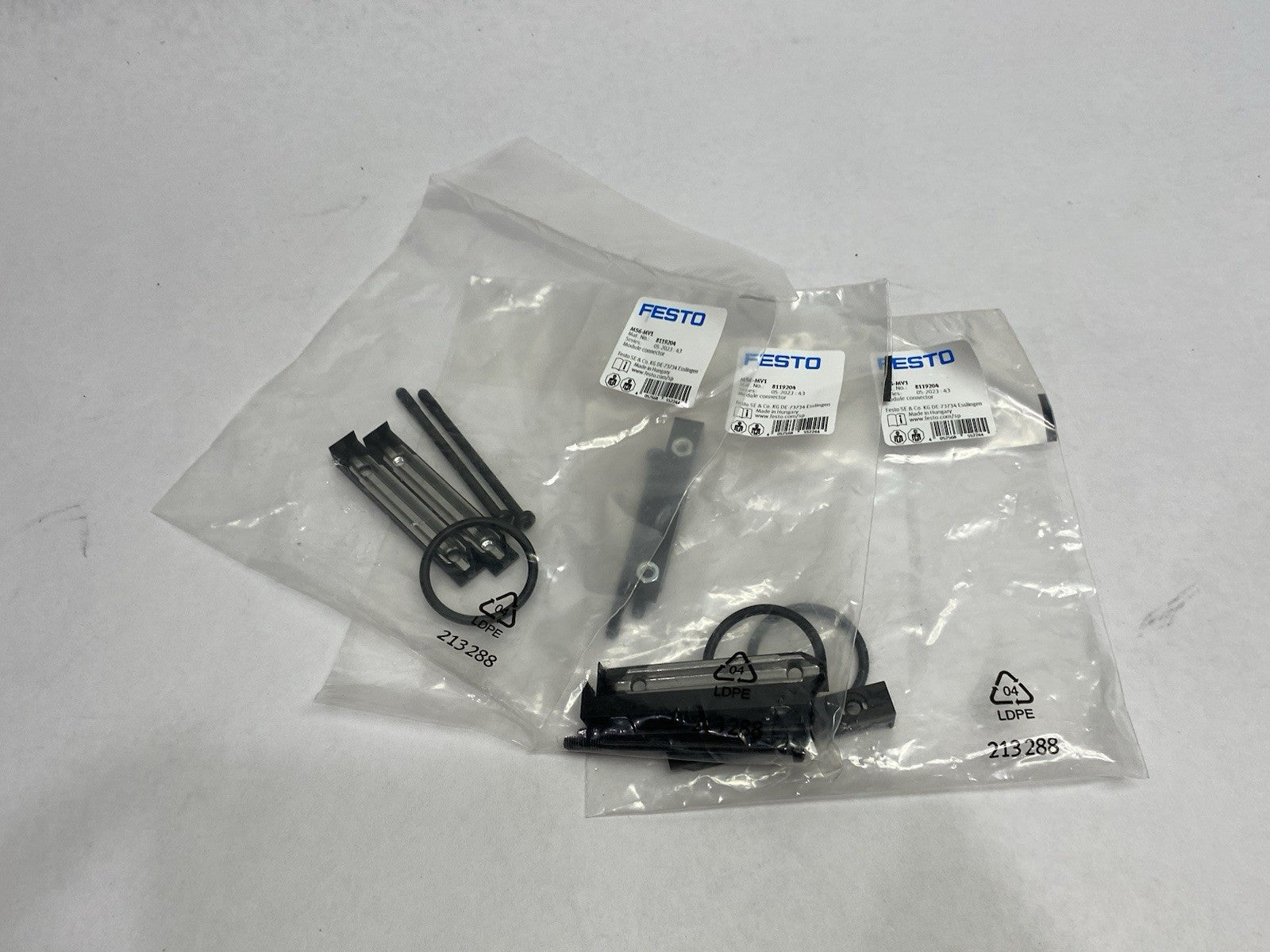 Festo MS6-MV1 Module Connector Bracket Kit 9119204 LOT OF 3 - Maverick Industrial Sales