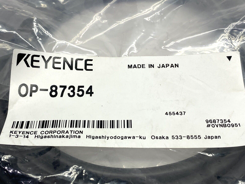 Keyence OP-87354 Control Cable 12-Pin Straight Male Connector Single Ended - Maverick Industrial Sales