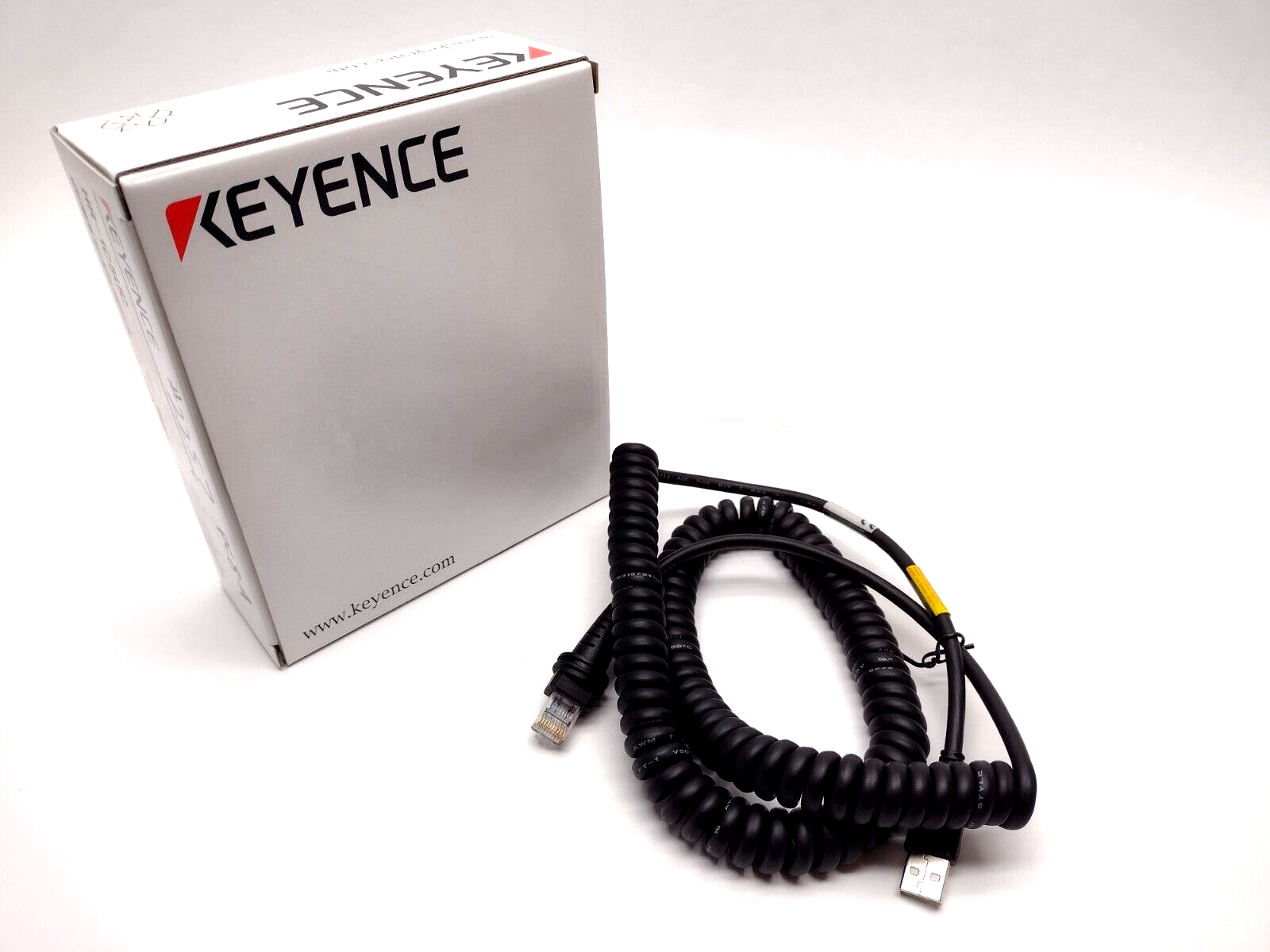 Keyence HR-1C5UC Communication Cable for HR-100 Series, USB, Curl Type, 5 m - Maverick Industrial Sales