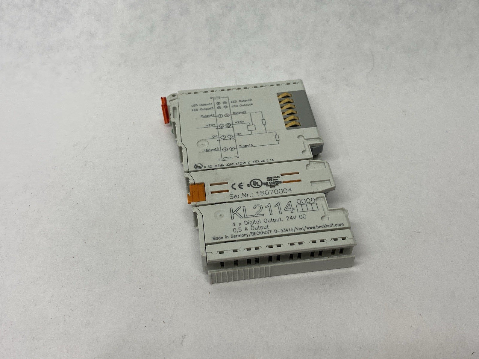 Beckhoff KL2114 Bus Terminal, 4-channel digital output, 24 V DC, 0.5 A - Maverick Industrial Sales