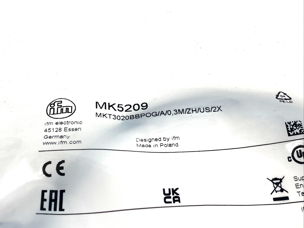 ifm MK5209 T-Slot Cylinder Sensor, 0.3m, MKT3020BBPKG/A/0,3M/ZH/US/2X - Maverick Industrial Sales