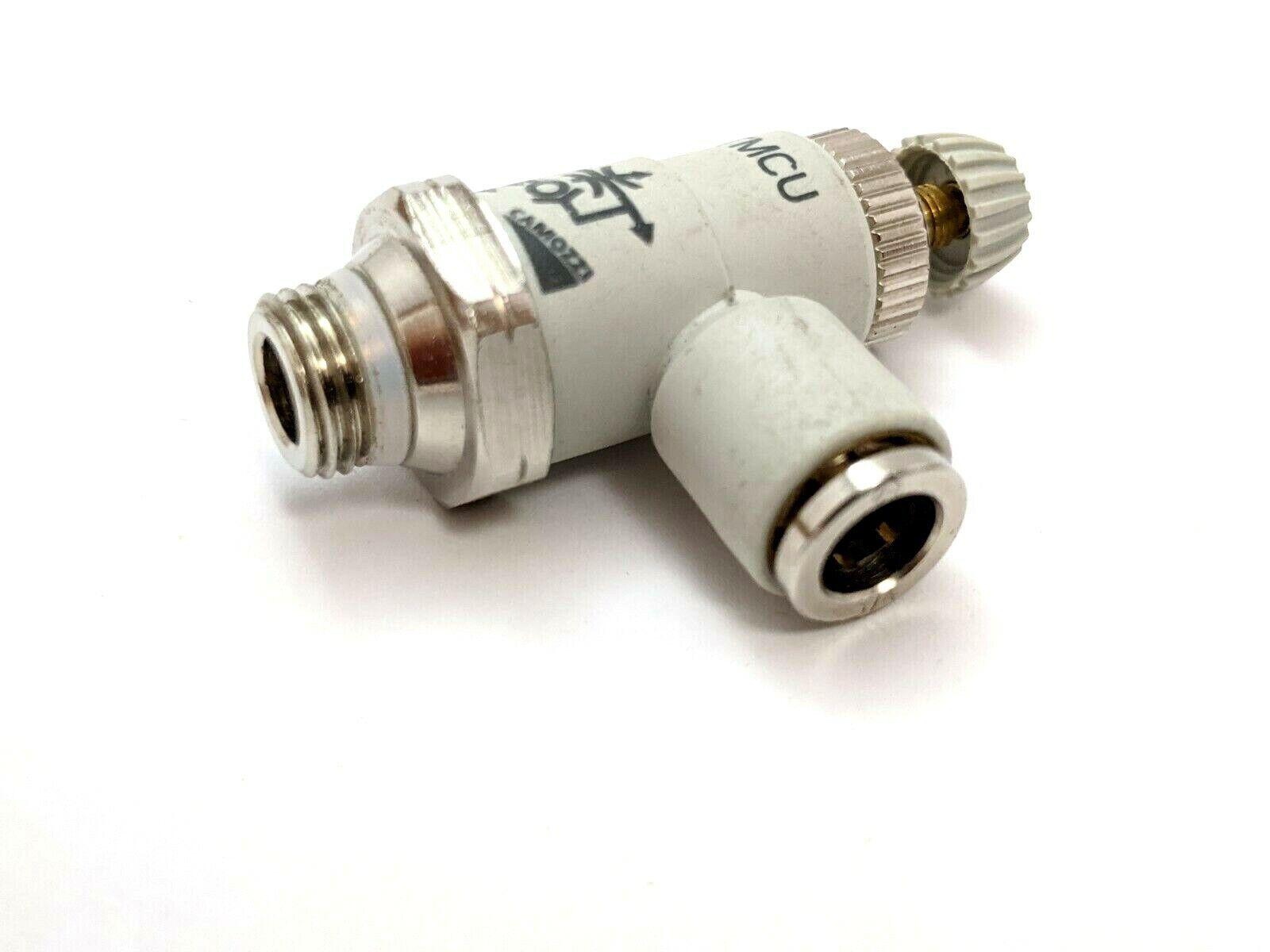 Camozzi TMCU Flow Control 1/4” Tube OD, M10 Thread - Maverick Industrial Sales