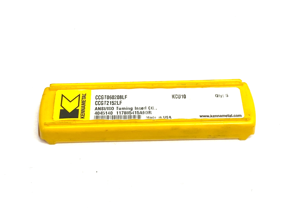 Kennametal 4045140 Screw-On CCGT-LF Positive Insert CCGT060208LF PKG OF 5 - Maverick Industrial Sales