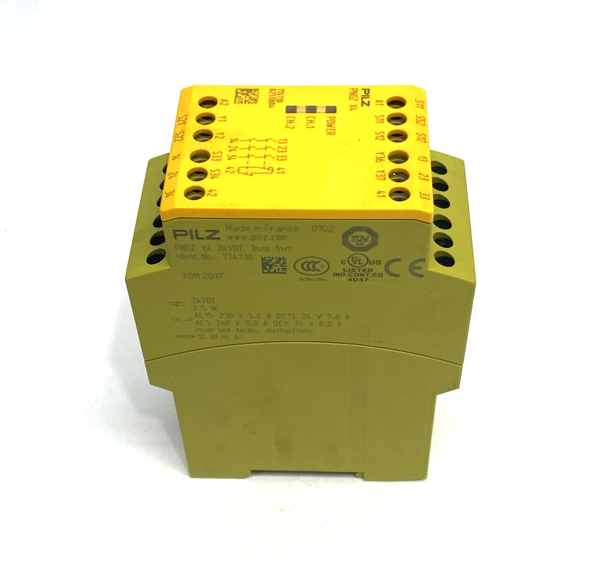 774730,PNOZ X4 24VDC 3n/o 1n/c | Pilz 774730 Standalone Safety Relay 1 or 2 Channel, PNOZ X4 24VDC 3n/o 1n/c - Used - Maverick Industrial Sales