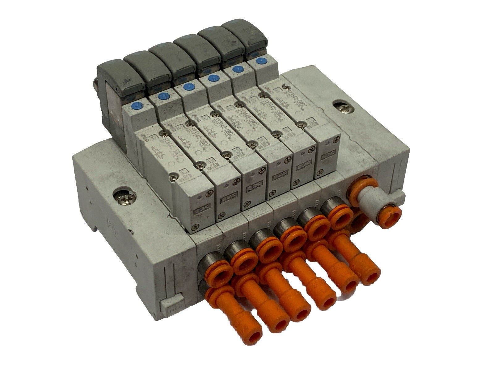 SMC SS5Y3-60-06U Cassette Style Manifold 6 Station w/ SY3140-5WOZ Solenoid Valve - Maverick Industrial Sales