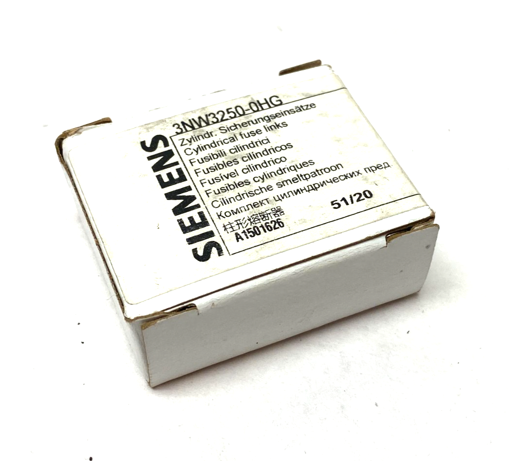 3NW3200-0HG | Siemens SENTRON Cylindrical Fuse, Slow-Blow, 20A, BOX OF 10- New – Open box - Maverick Industrial Sales