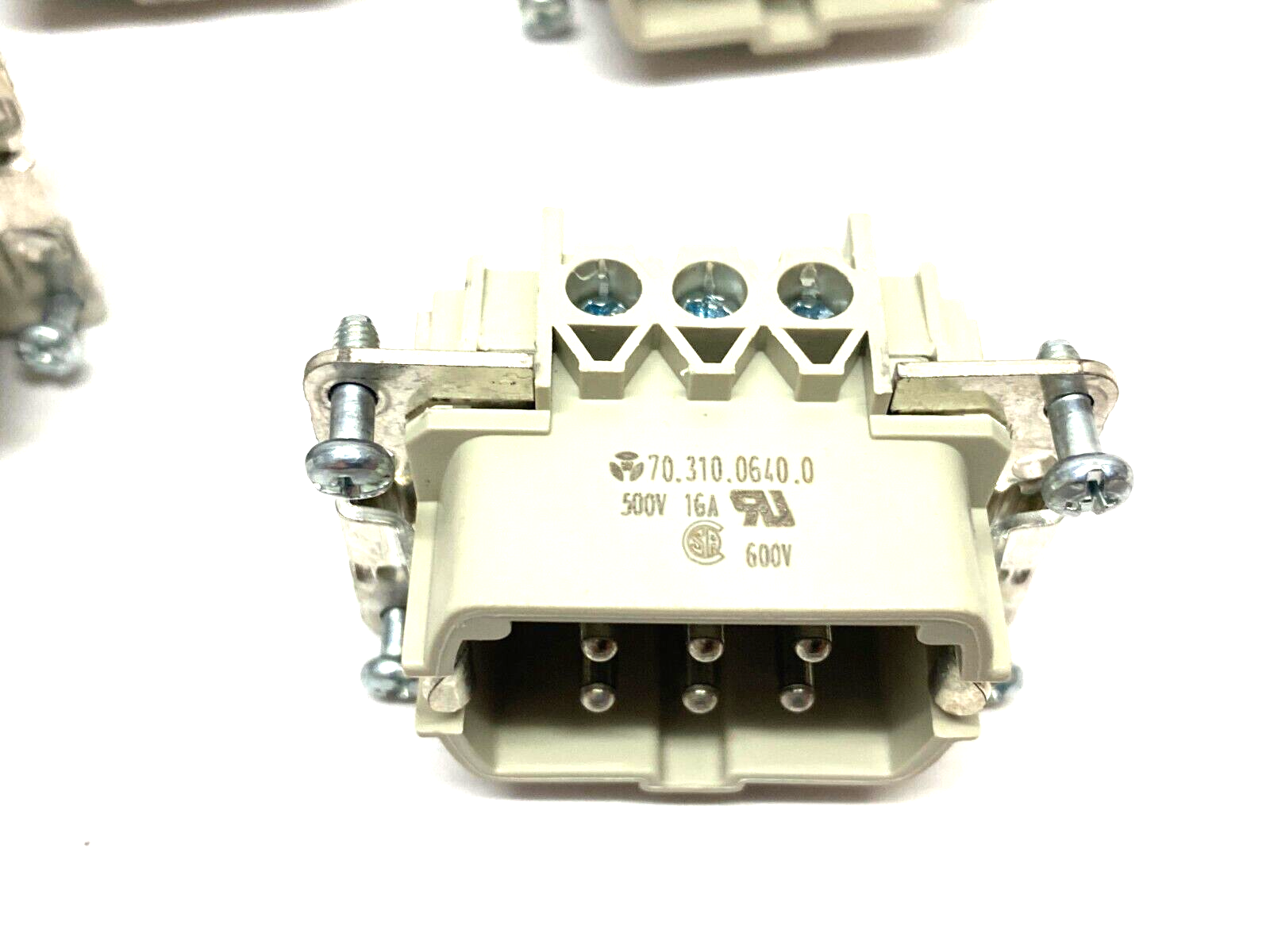Wieland 70.310.0640.0 Heavy Duty Hood Insert 6+PE Contacts 500V 16A LOT OF 6 - Maverick Industrial Sales