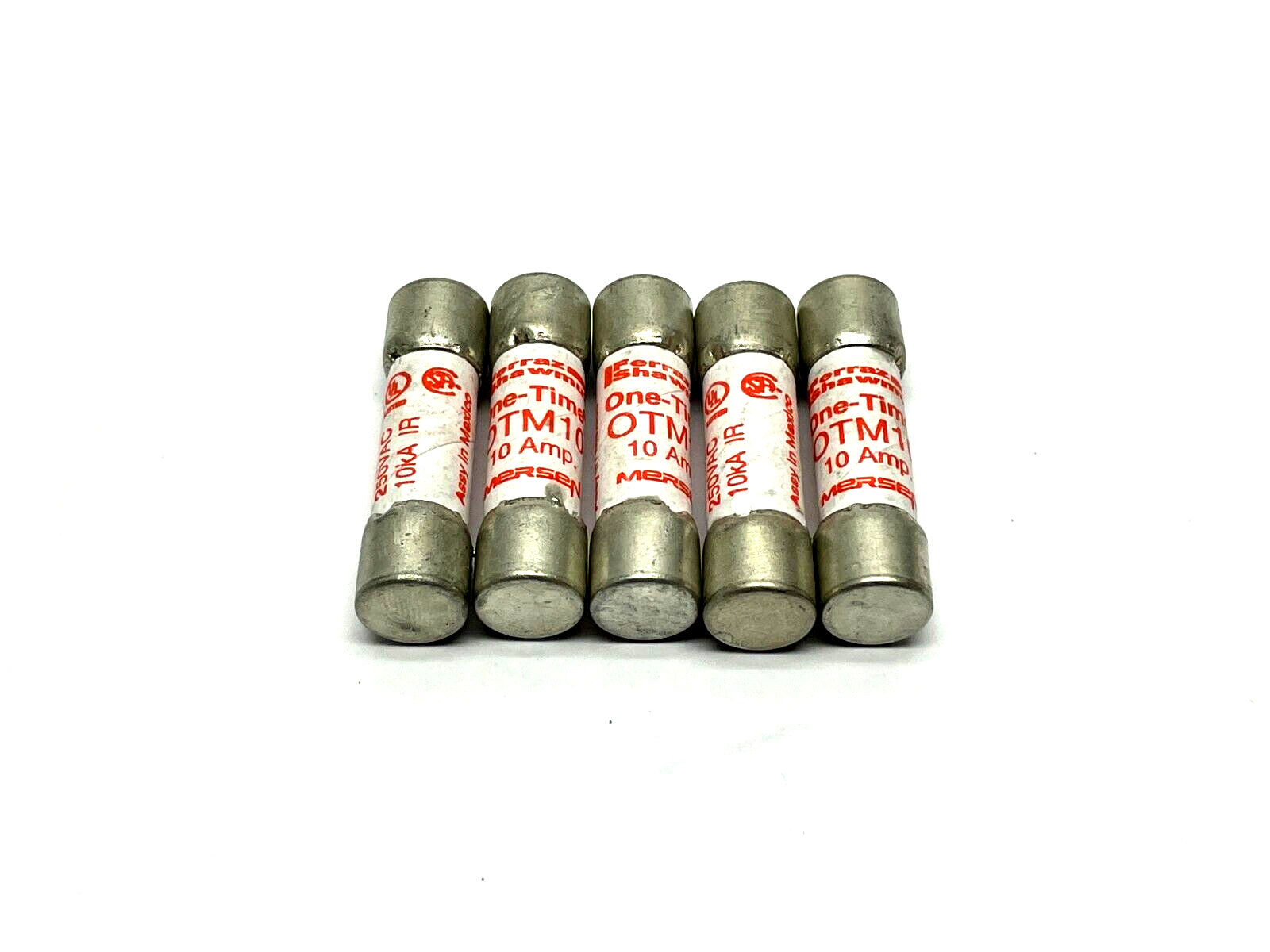 Mersen Ferraz Shawmut OTM10 One Time Fuse 10A LOT OF 5 - Maverick Industrial Sales