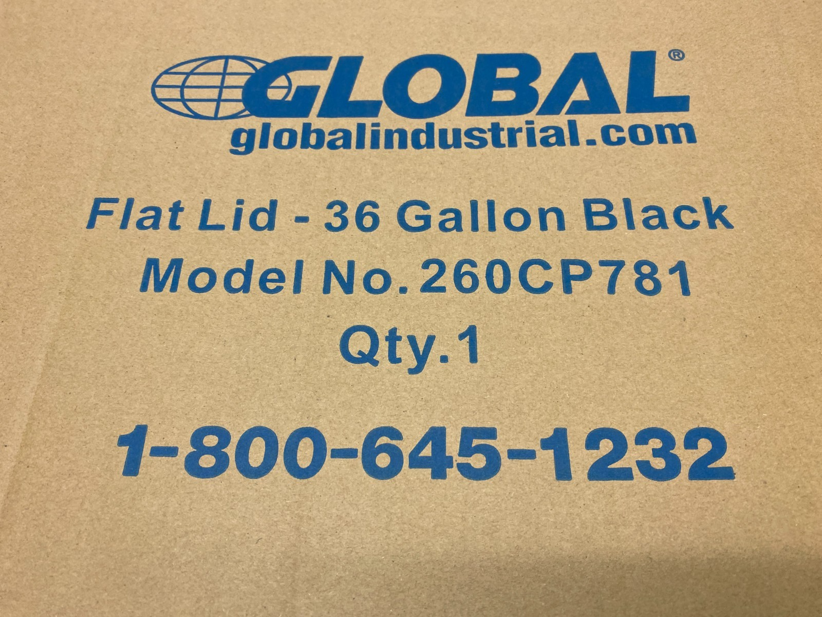 260CP781 | Global Industrial Steel Flat Lid, Black, for 36gal Trash Can - New - Maverick Industrial Sales