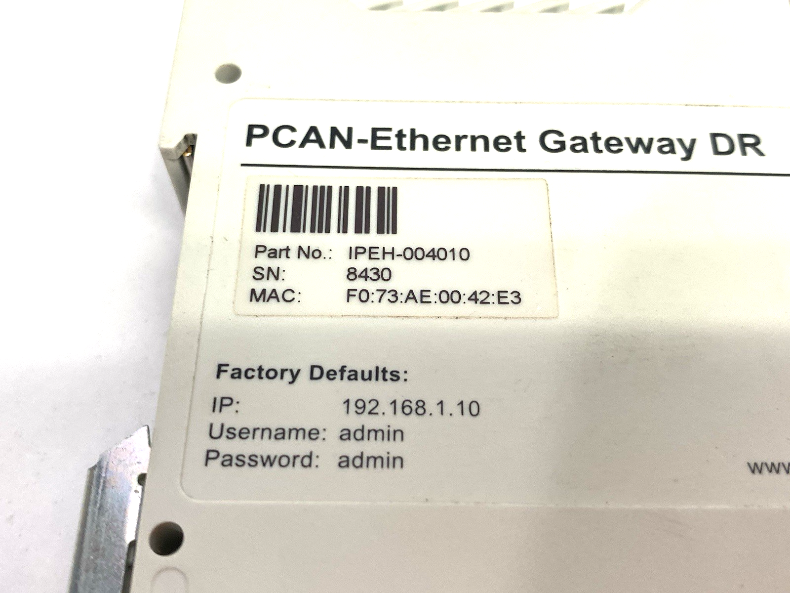 IPEH-004010 | Peak PCAN-Ethernet Gateway DR, CAN to LAN Gateway in DIN Rail - Used - Maverick Industrial Sales