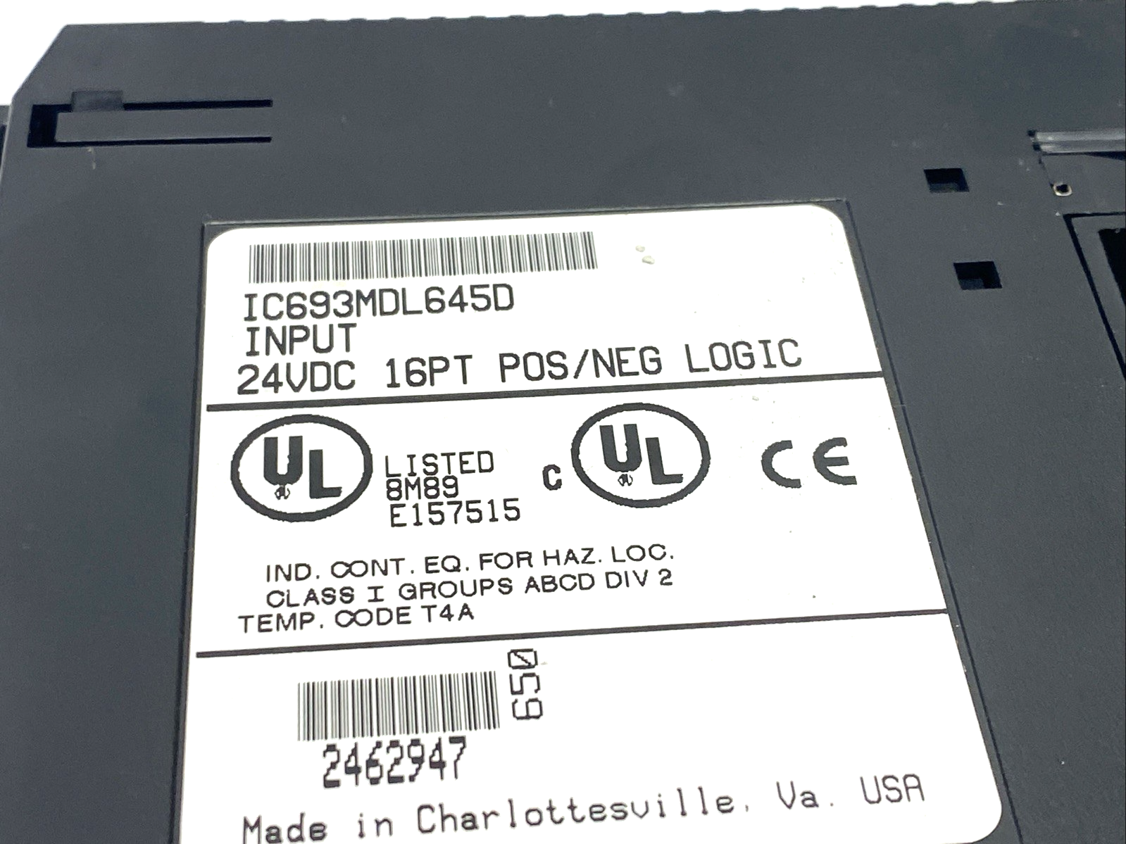 IC693MDL645D | GE Fanuc Input Module, 24VDC 16PT POS/NEG Logic Module - Used - Maverick Industrial Sales