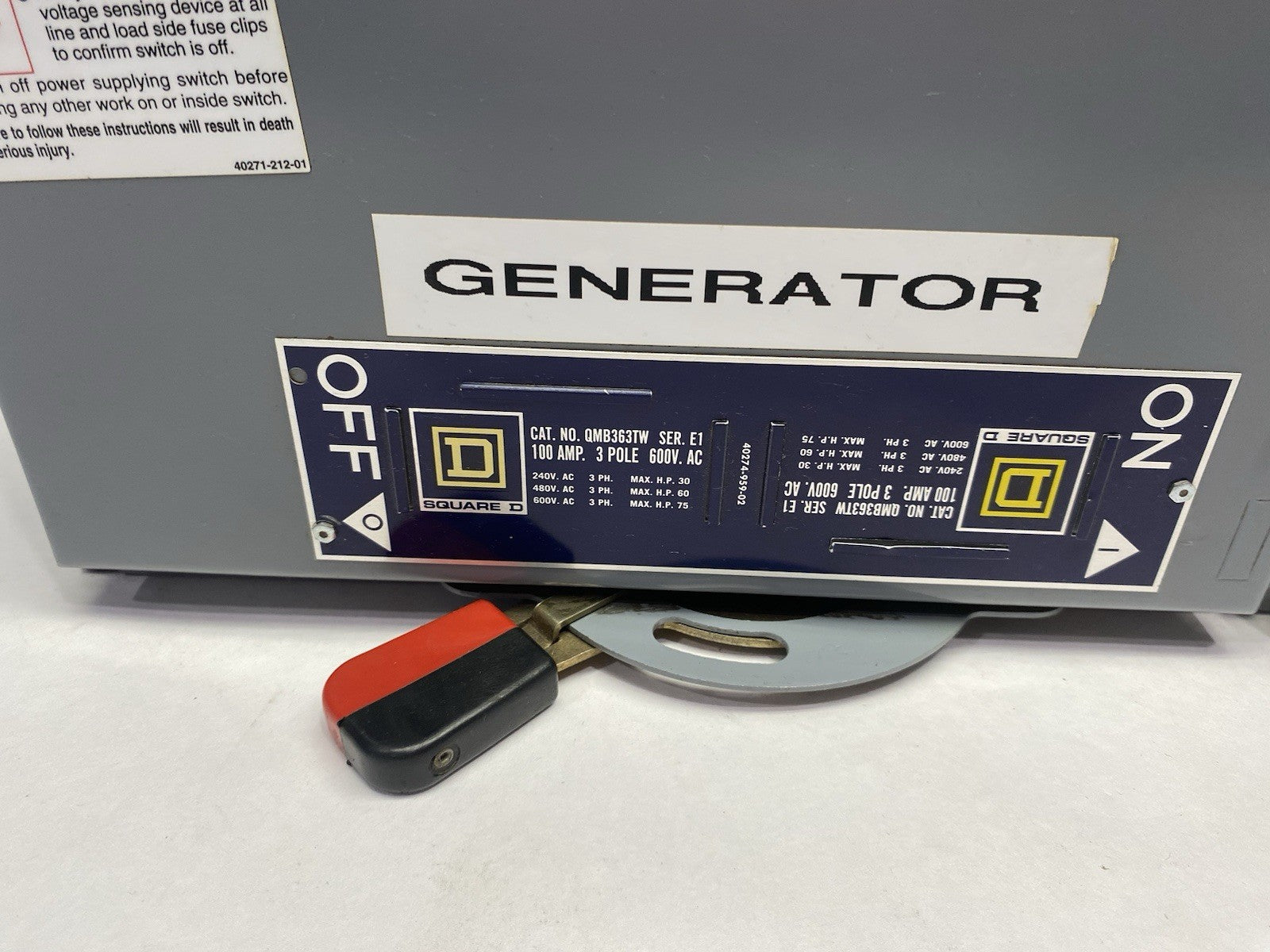 QMB363TW | Square D Ser. E1 Fusible Twin Switch Panelboard Disconnector Unit 100A - Used - Maverick Industrial Sales