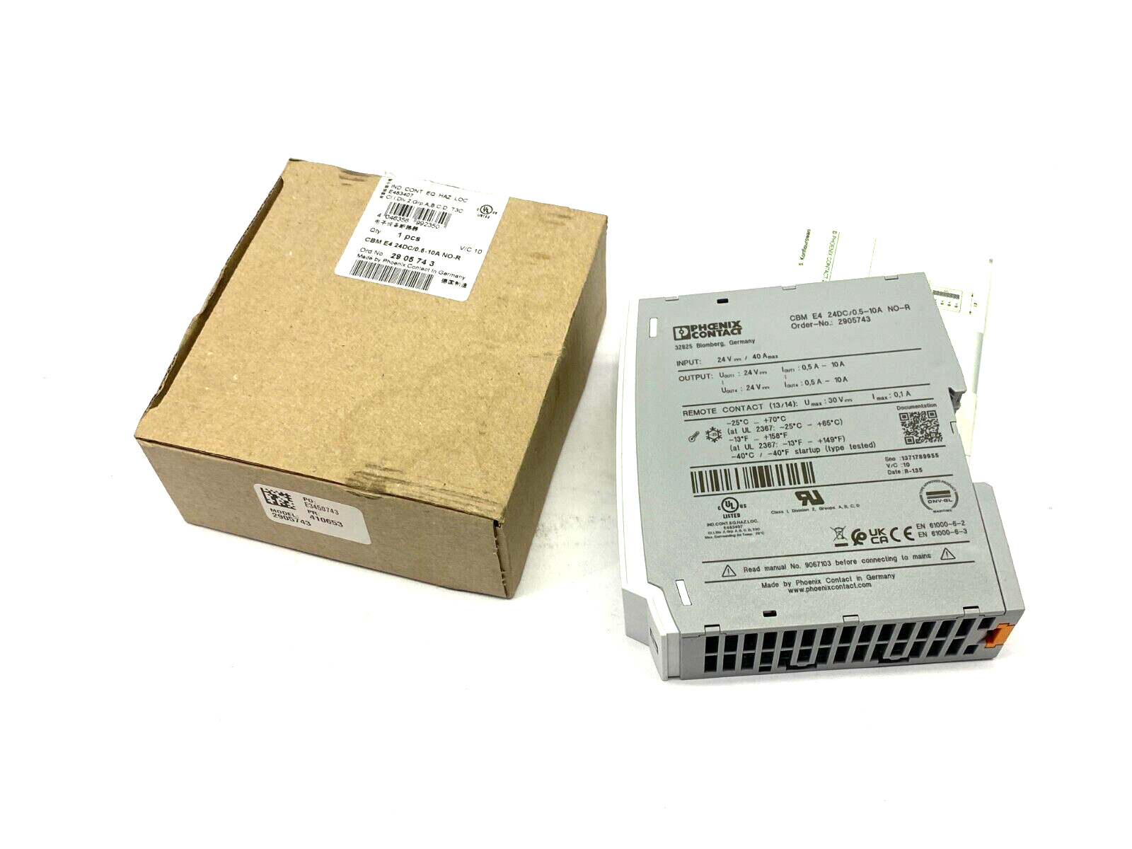 Phoenix Contact CBM E4 24DC/0.5-10A NO-R Electronic Circuit Breaker 2905743 - Maverick Industrial Sales