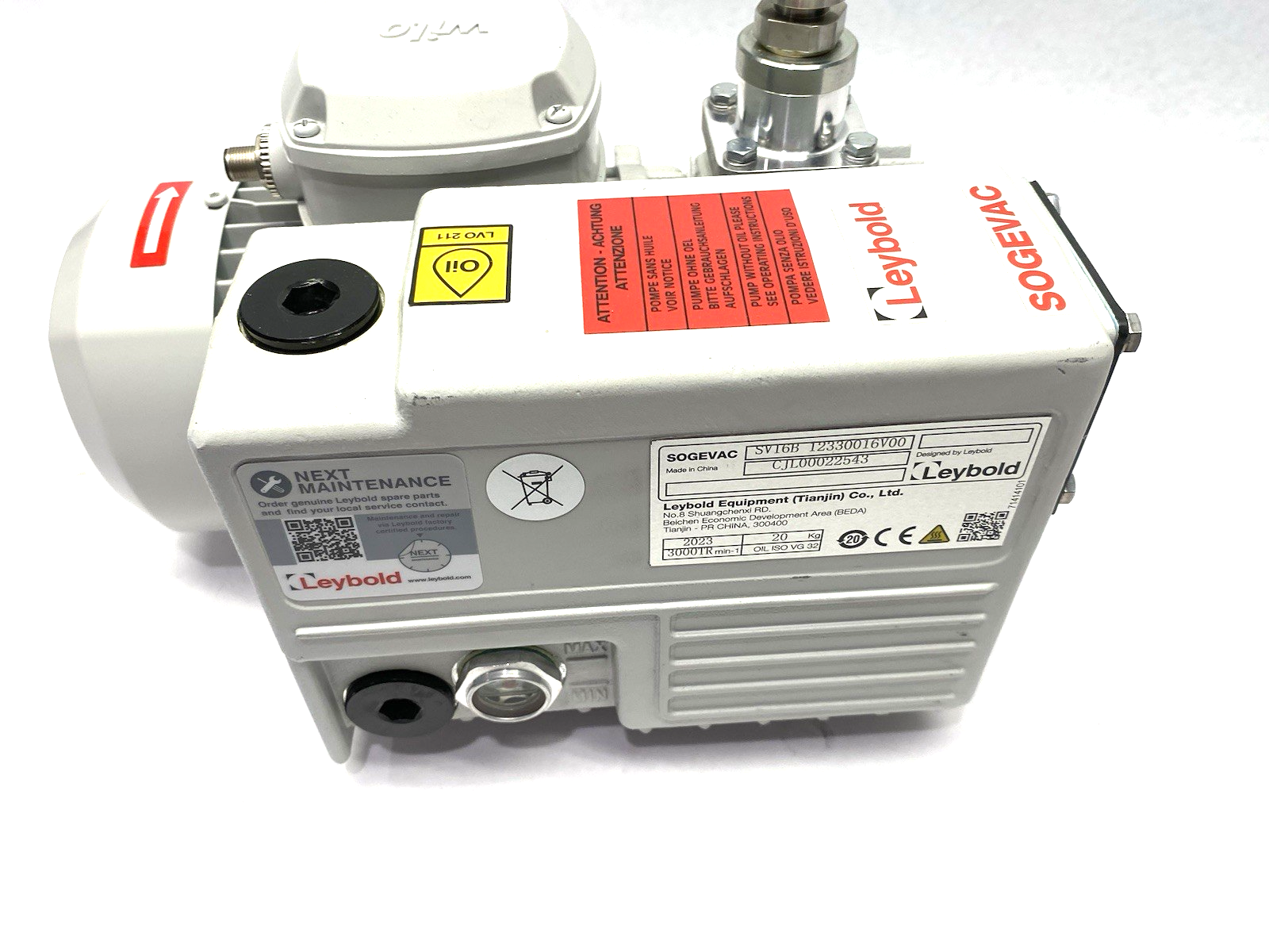 Leybold SV16B SOGEVAC Rotary Vane Vacuum Pump, Scheugenpflug SP0225444 - Maverick Industrial Sales