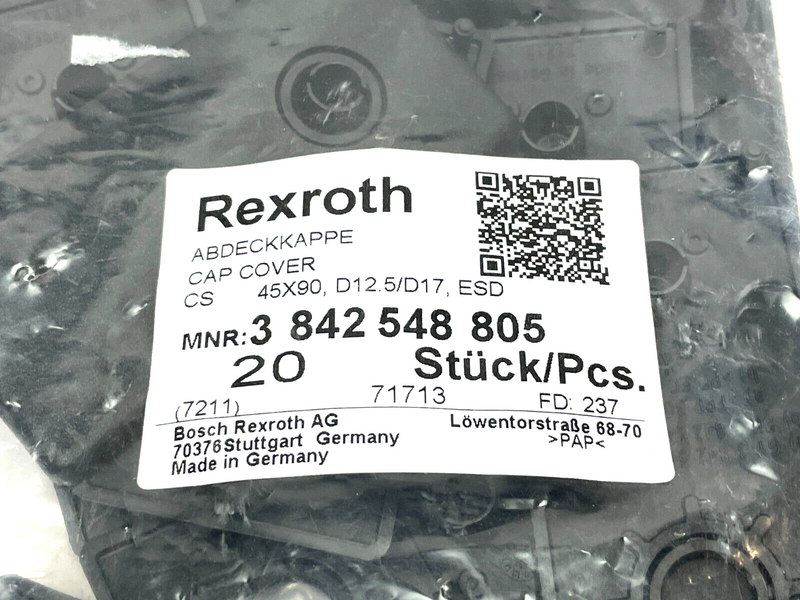 Bosch Rexroth 3842548805 Cover Cap 45X90 PKG OF 20 - Maverick Industrial Sales