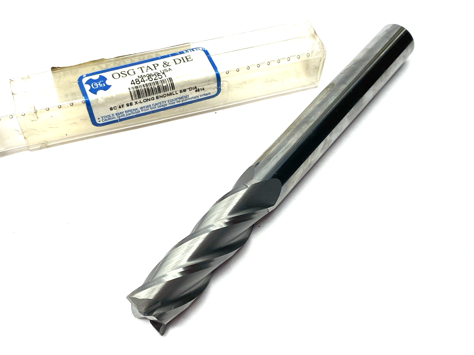 OSG 484-6251 Extra-Long End Mill, Bright Finish, CARBIDE 5/8 X 5/8 4FL EX-LONG - Maverick Industrial Sales