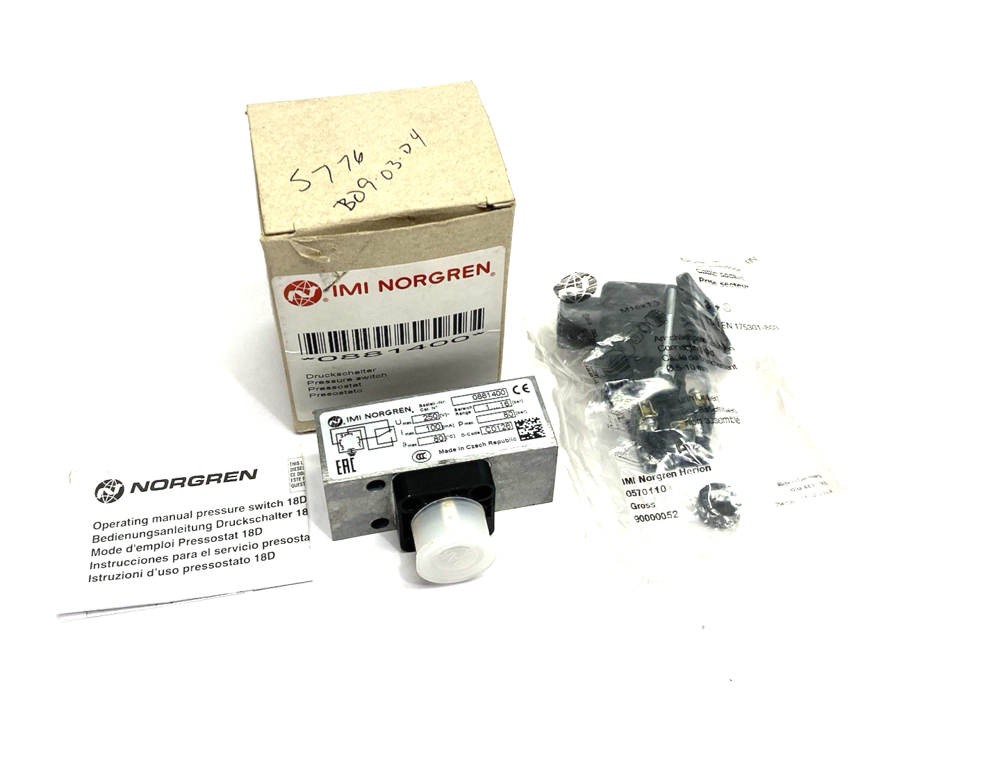 0881400 | IMI Norgren XSz Failure Indication Pressure Switch 1... 16bar - New – Open box - Maverick Industrial Sales