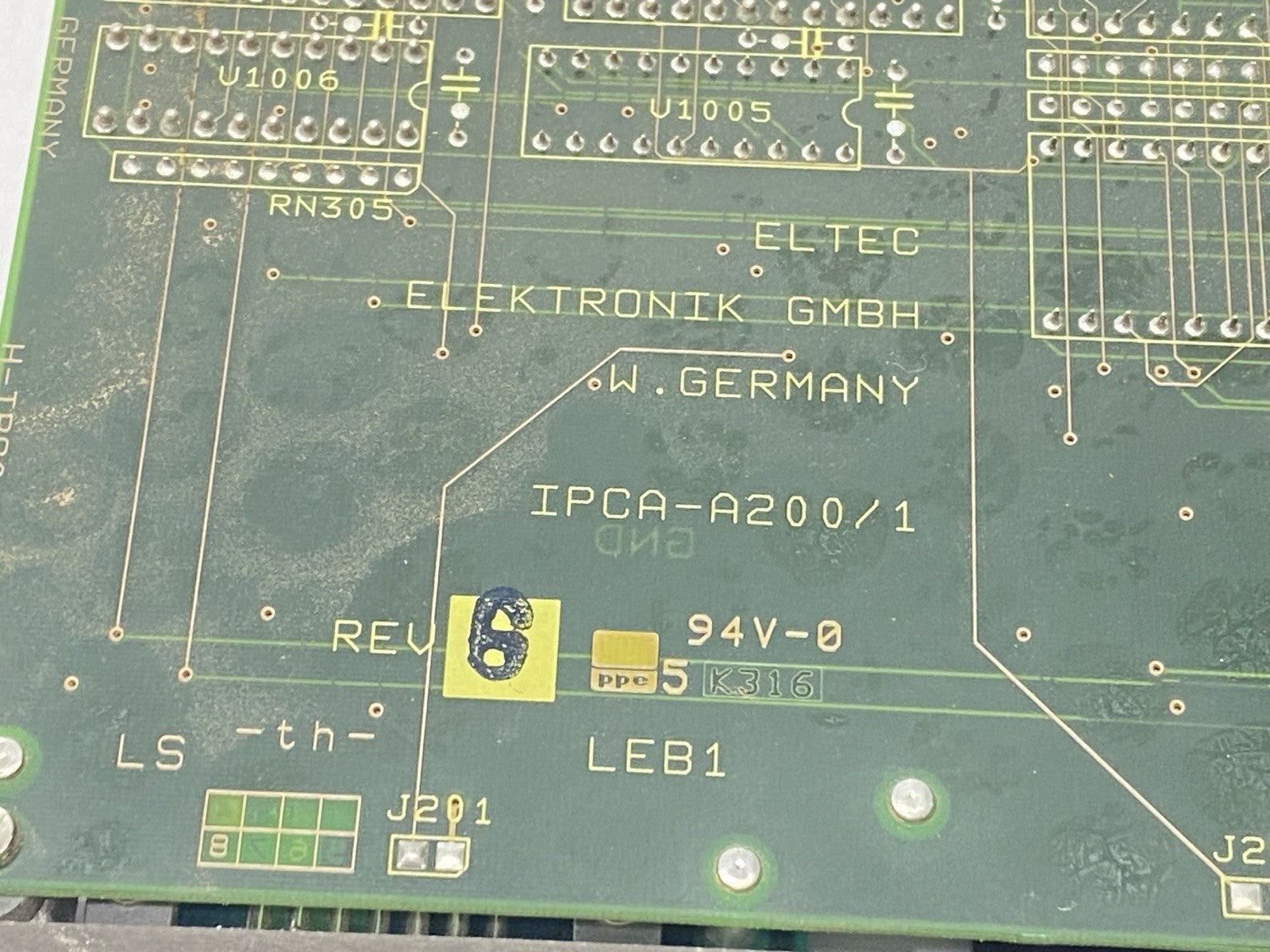 Eltec 2-083-03-0099 Module Board IPCA-A200/1 Rev 6 w/ IPIN A100.3 Rev H Board - Used - Maverick Industrial Sales