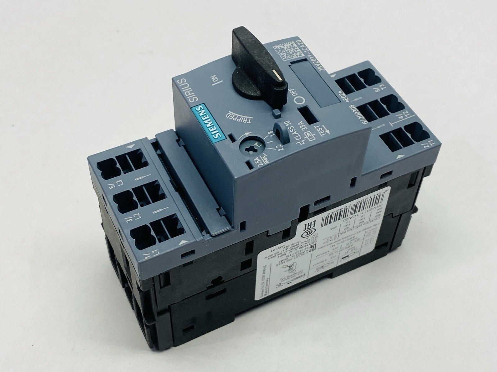 Siemens 3RV2011-1CA20 SIRIUS Motor Protector Circuit Breaker 1.8-2.5A 690V - Maverick Industrial Sales