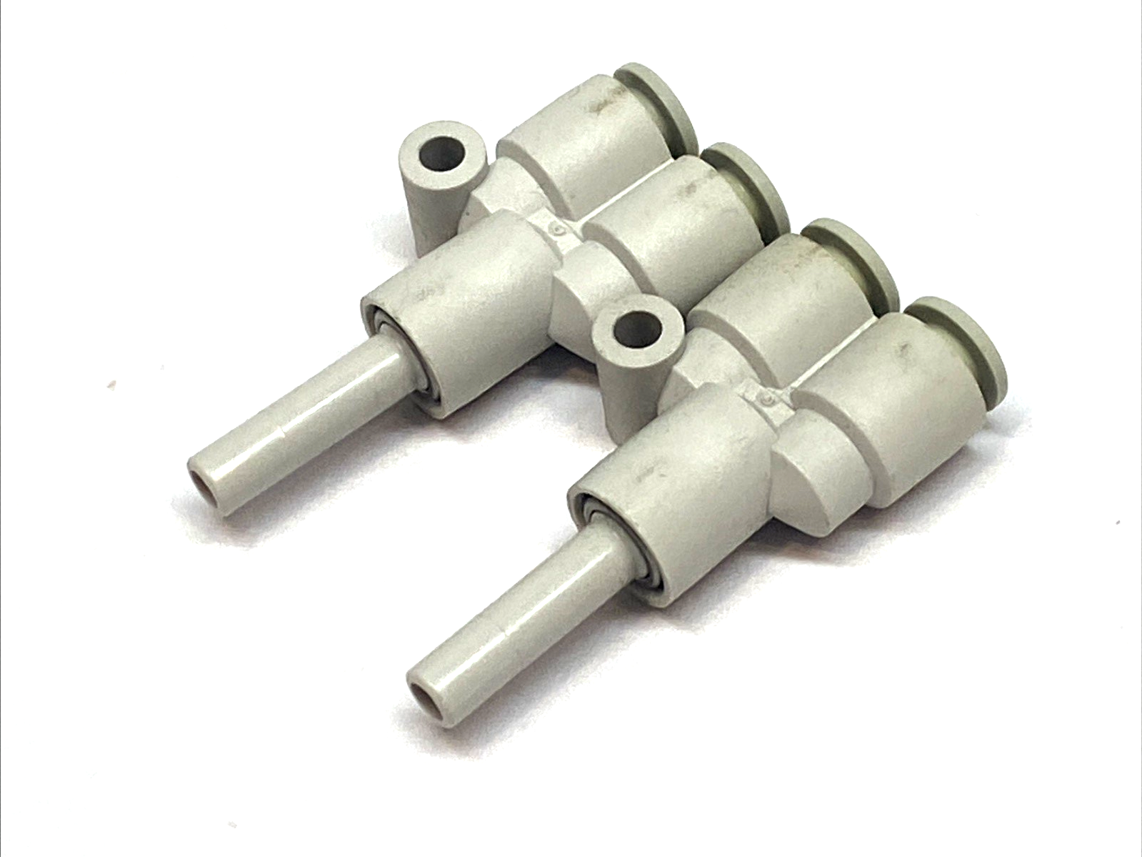 KQ2U06-99A | SMC Union Y Fitting 6mm Tube - One-Touch Pneumatic Coupler LOT OF 2 - Used - Maverick Industrial Sales