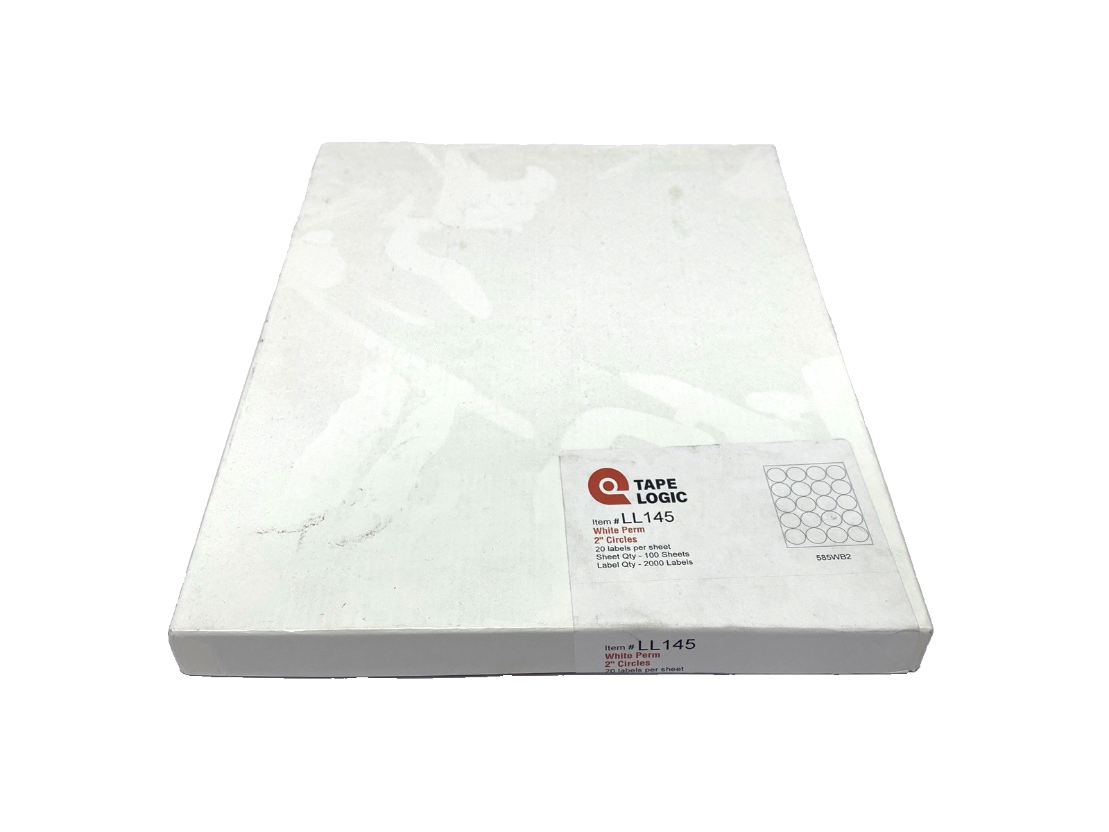 Tape Logic LL145 Laser Labels, White Perm, 2" Circles, BOX OF 2000 LABELS - Maverick Industrial Sales