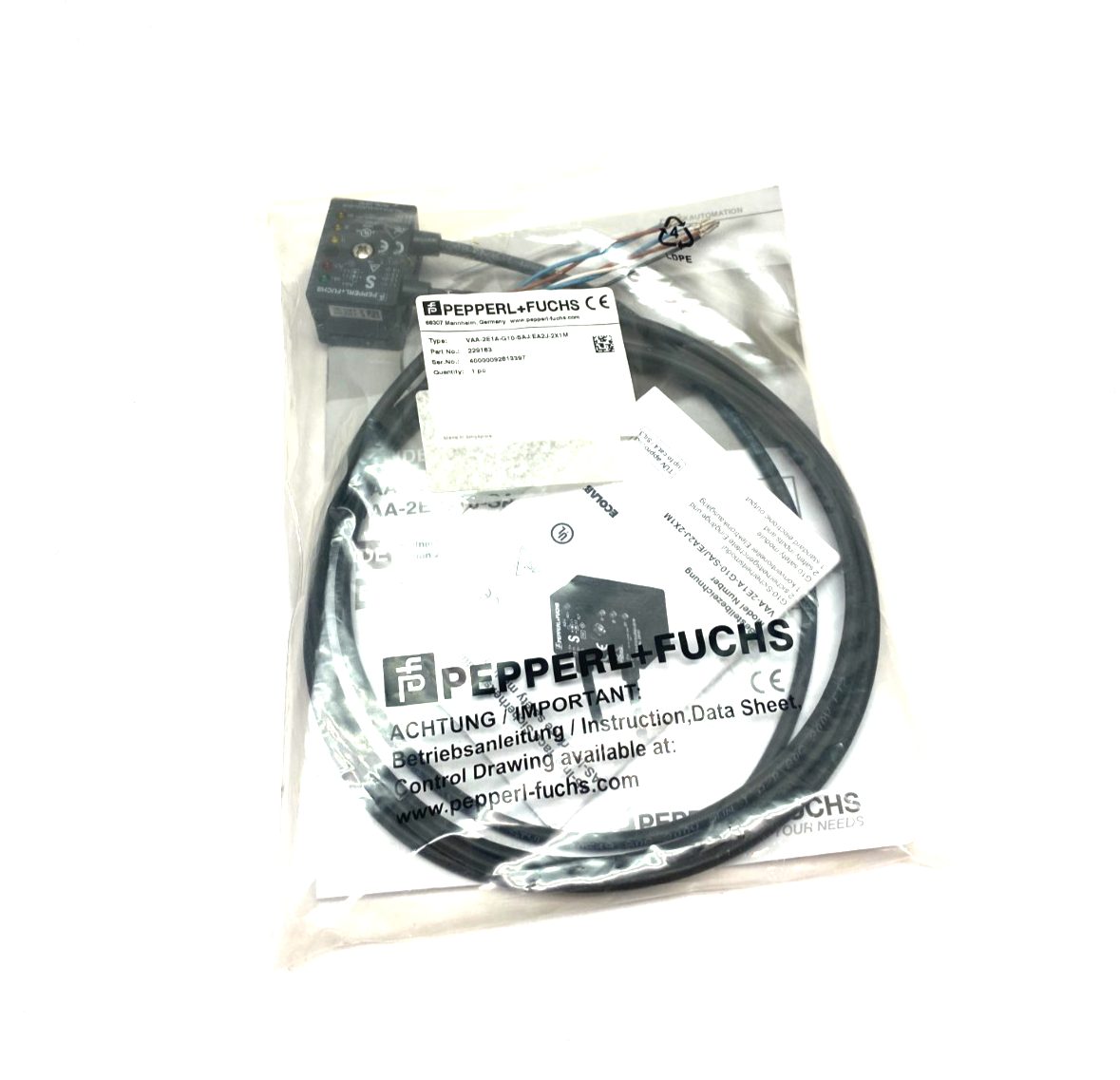 Pepperl+Fuchs VAA-2E1A-G10-SAJ/EA2J-2X1M AS-Interface Safety Module 229183 - Maverick Industrial Sales