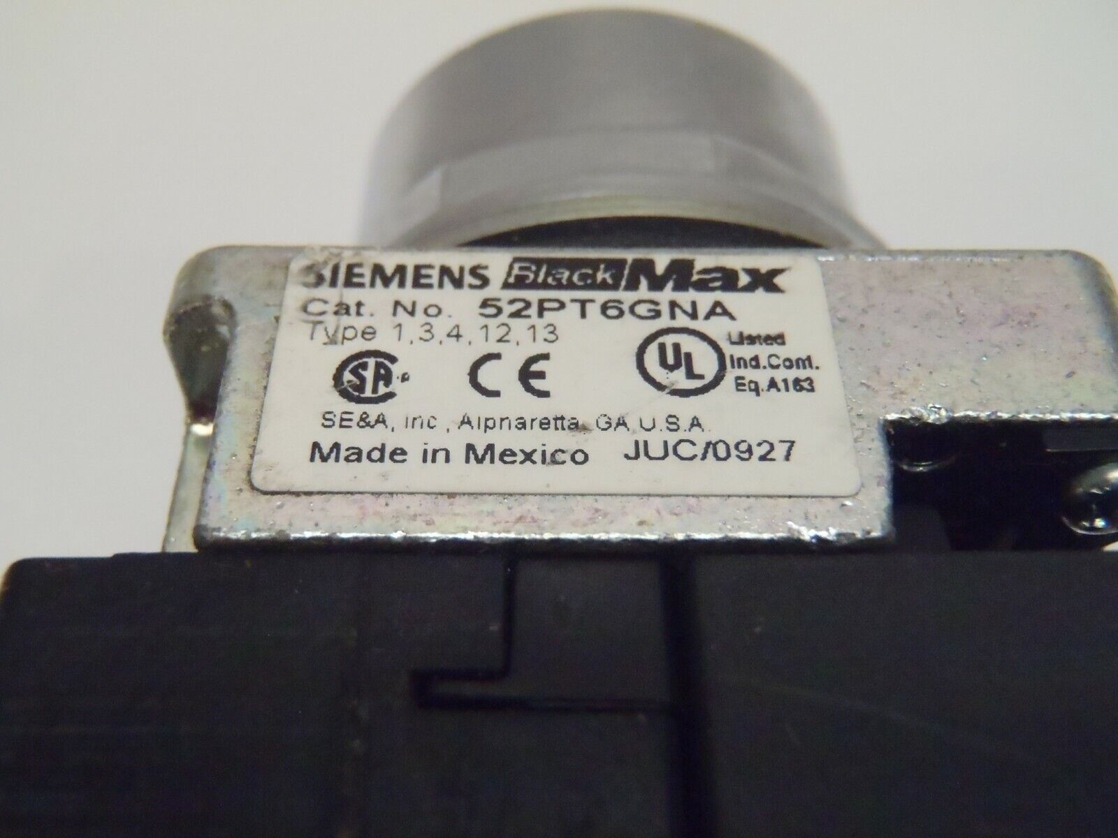 Siemens 52PT6GNA Oil Tight Push to Test Pilot Light Transformer Type 120V - Maverick Industrial Sales