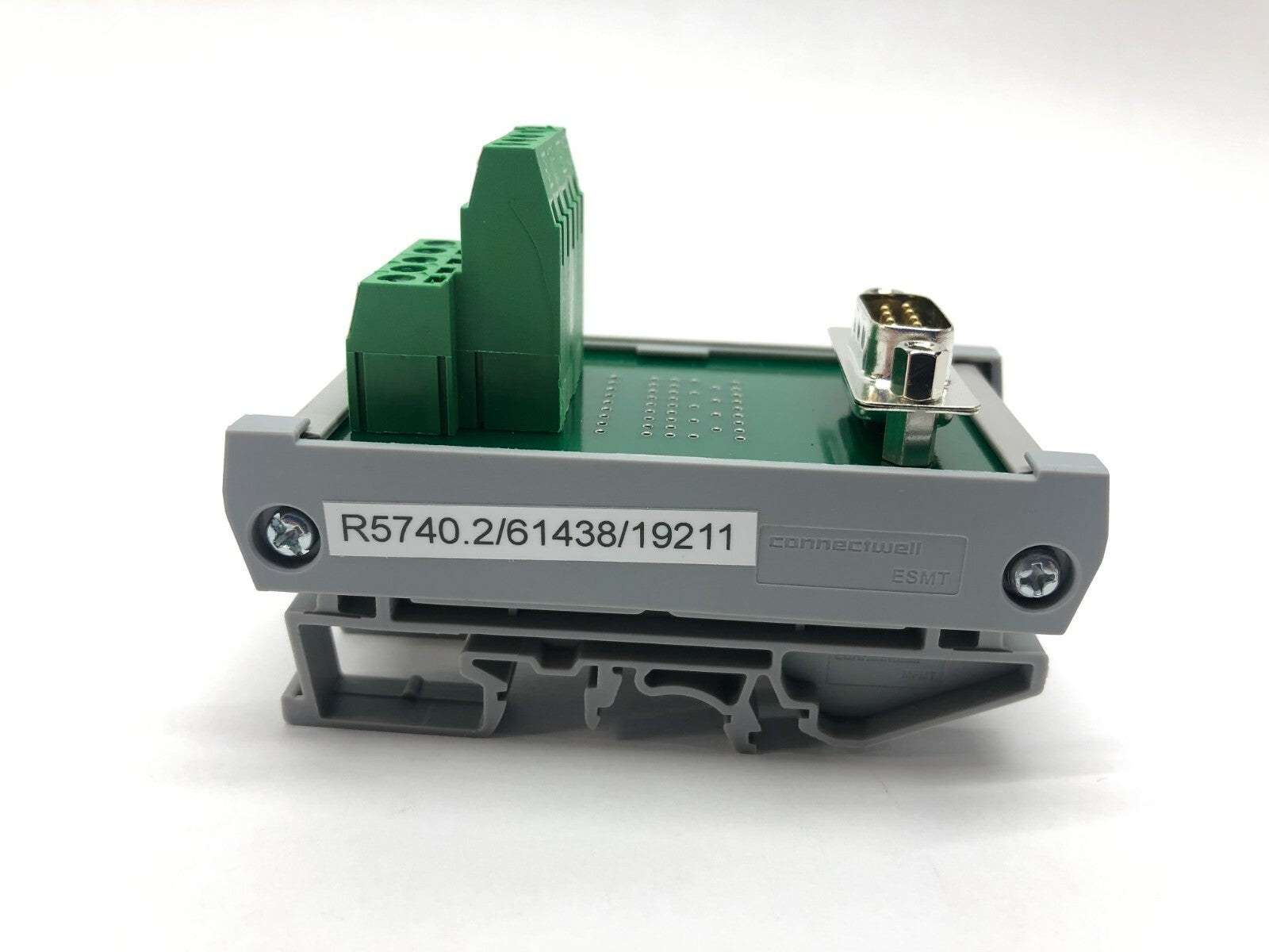 Connectwell ESMT 9-Wire/Pin Terminal Block to DB9 Connector, DIN Rail Mount - Maverick Industrial Sales