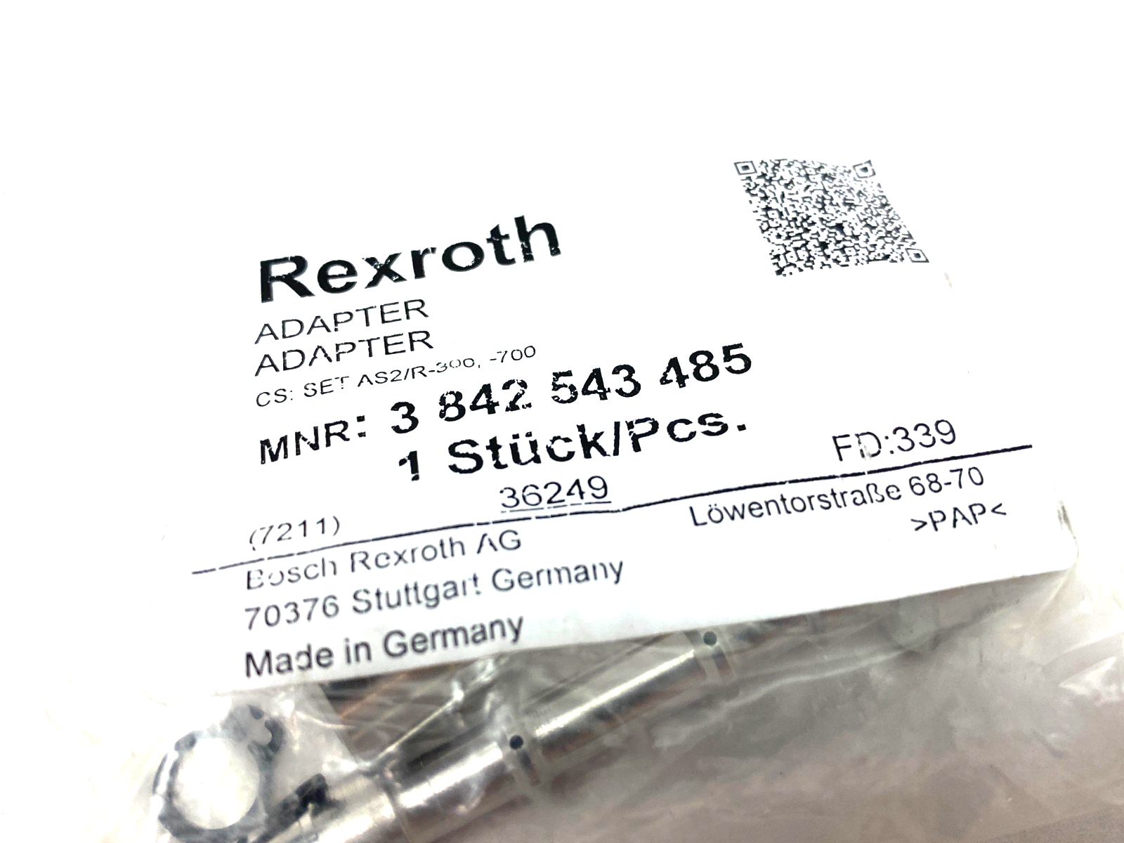 Bosch Rexroth 3842543485 Adapter Set SET AS2/R-300, -700 - Maverick Industrial Sales