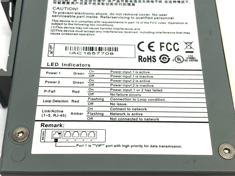 Advantech EKI-3525 Industrial Ethernet Switch 5-Port 12-48VDC 0.4A Max - Maverick Industrial Sales