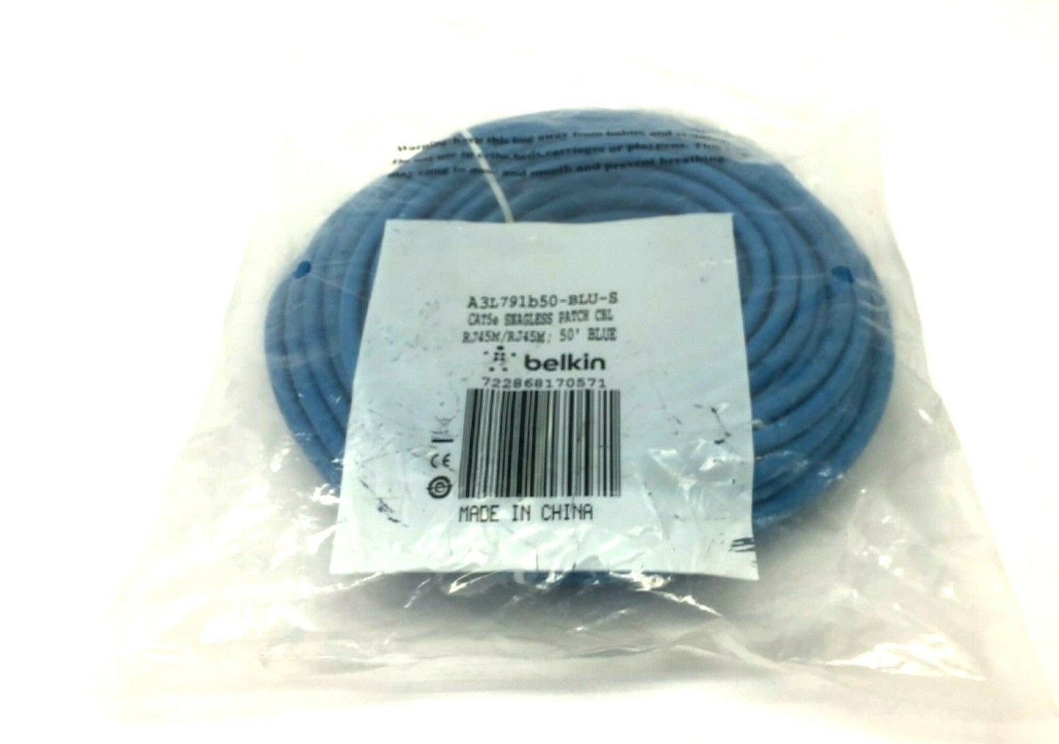 Belkin A3L791B50-BLU-S Snagless Patch Cable 50ft Length RJ45 - Maverick Industrial Sales