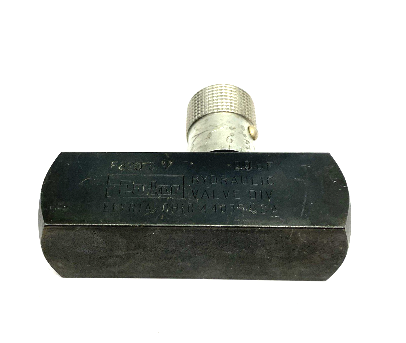 Parker F820S-V Colorflow In-line Flow Control Valve, Hydraulic 5000psi - Maverick Industrial Sales