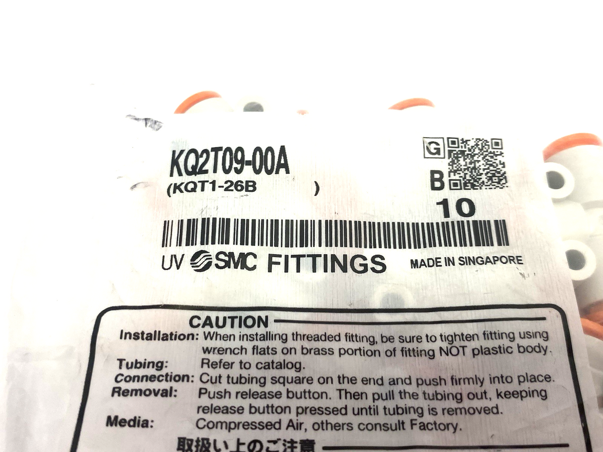 KQ2T09-00A | SMC Pneumatic One-Touch Union Tee Fitting, 5/16" Tube OD, 10-PACK - New - Maverick Industrial Sales