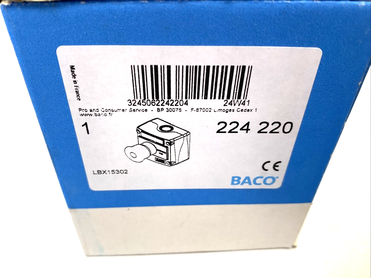 BACO 224 220 Emergency Control Switch Station, Maintained, 2 NC, 40mm, LBX15302 - Maverick Industrial Sales