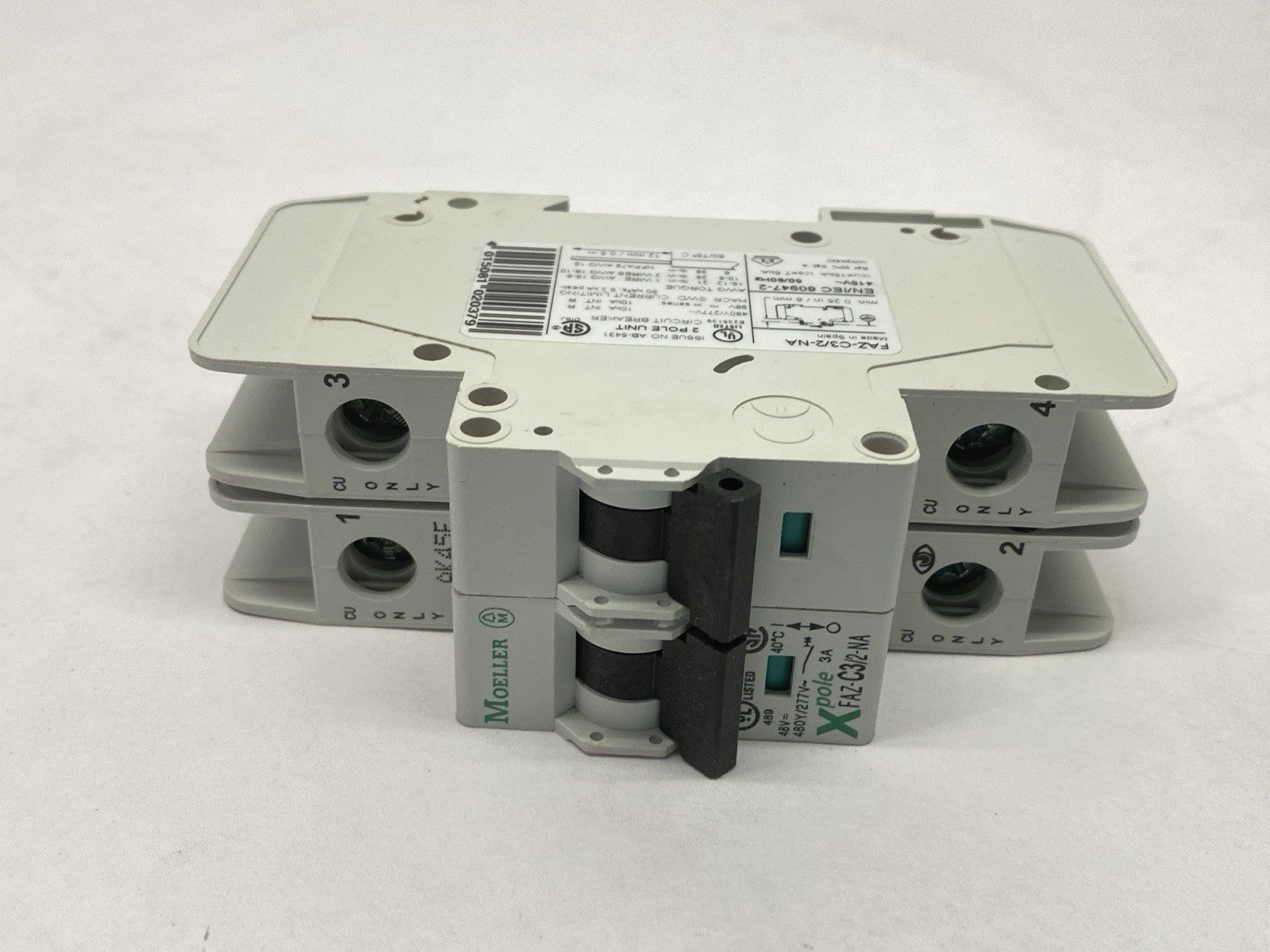 Moeller FAZ-C3/2-NA Circuit Breaker 2-Pole 3A 480Y/277VAC 102161 - Maverick Industrial Sales