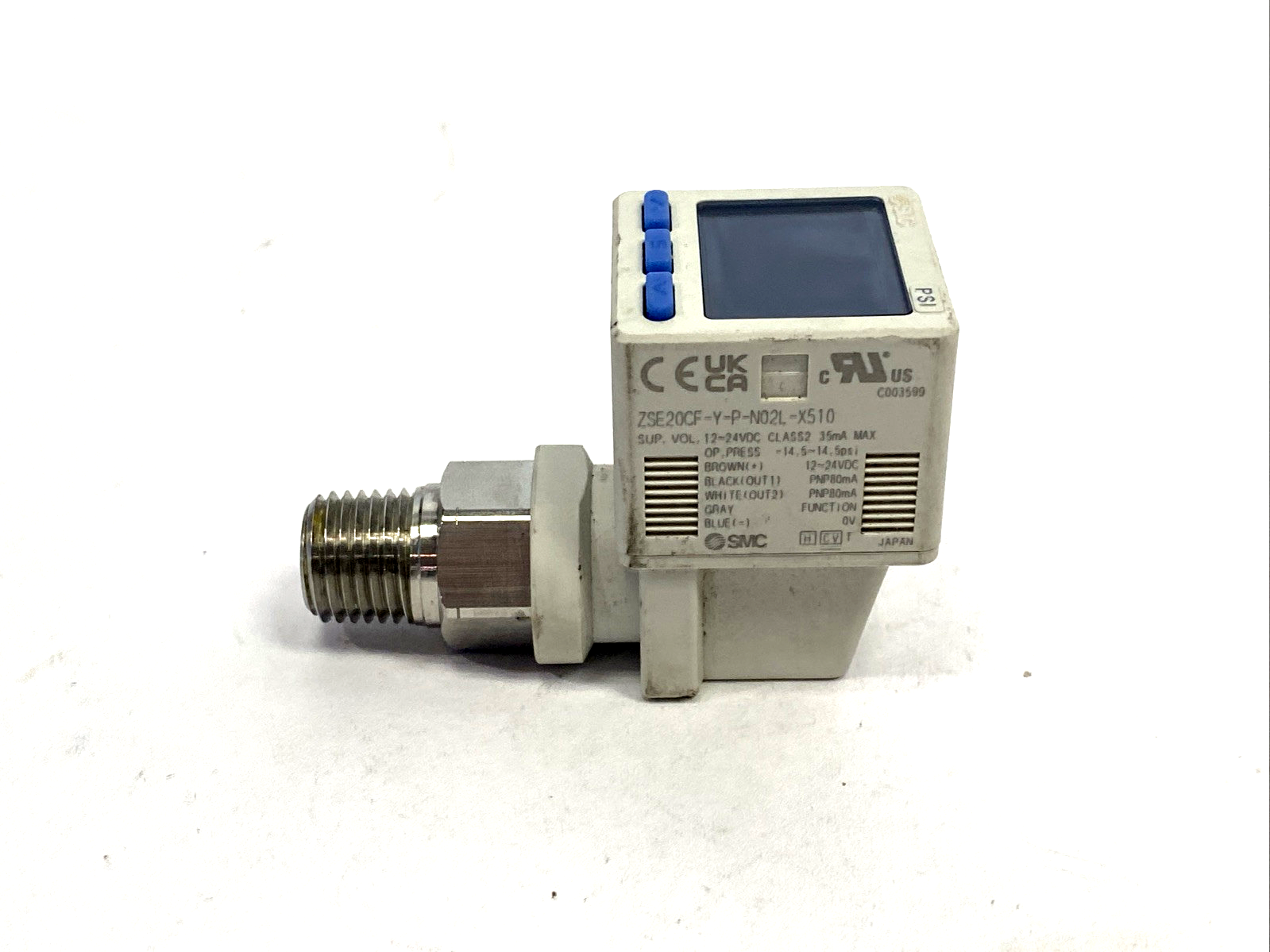 SMC ZSE20CF-Y-P-N02L-X510 Digital Vacuum Pressure Switch - Maverick Industrial Sales