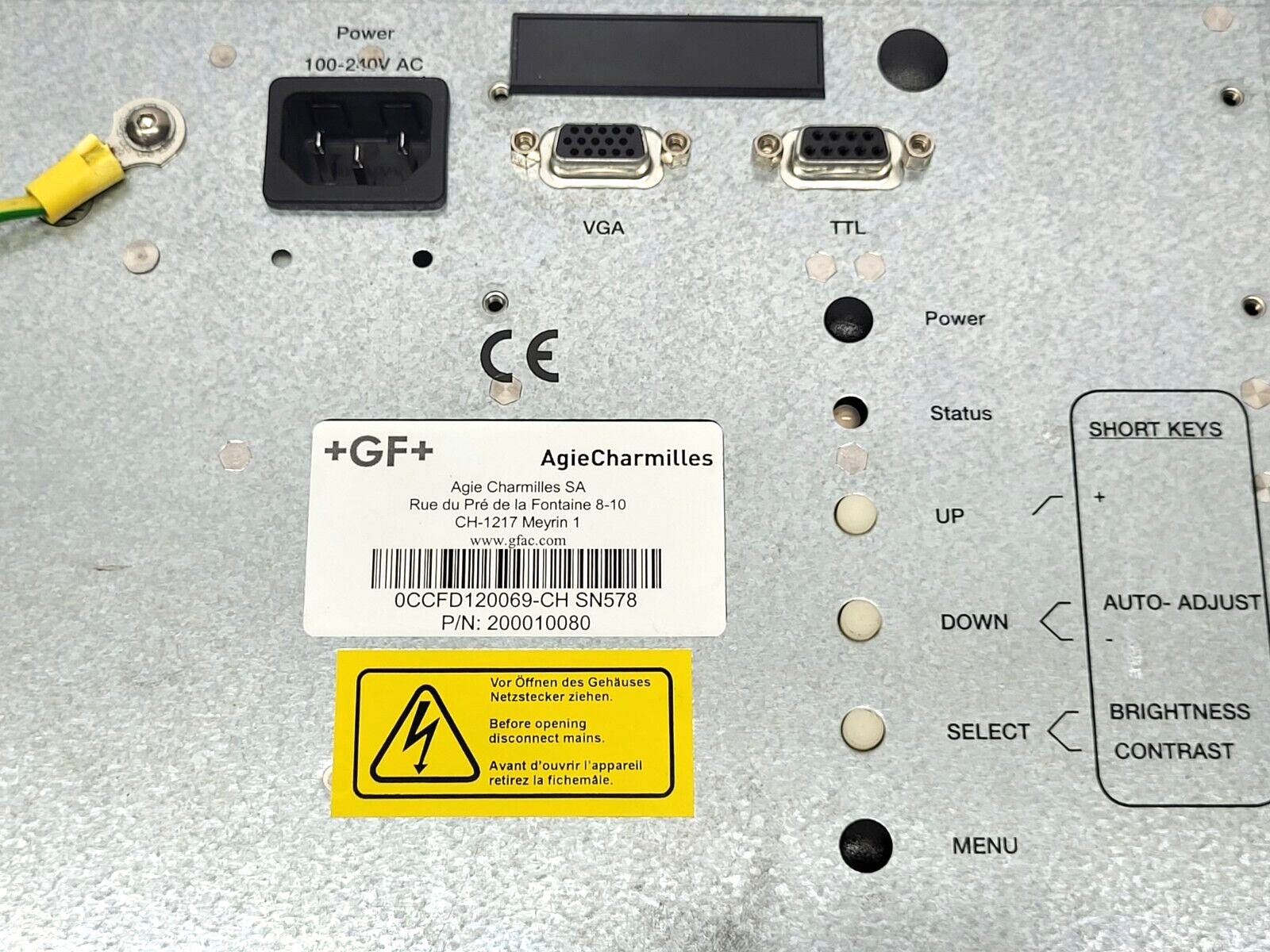 Agie Charmilles 200010080 Control Panel - Maverick Industrial Sales