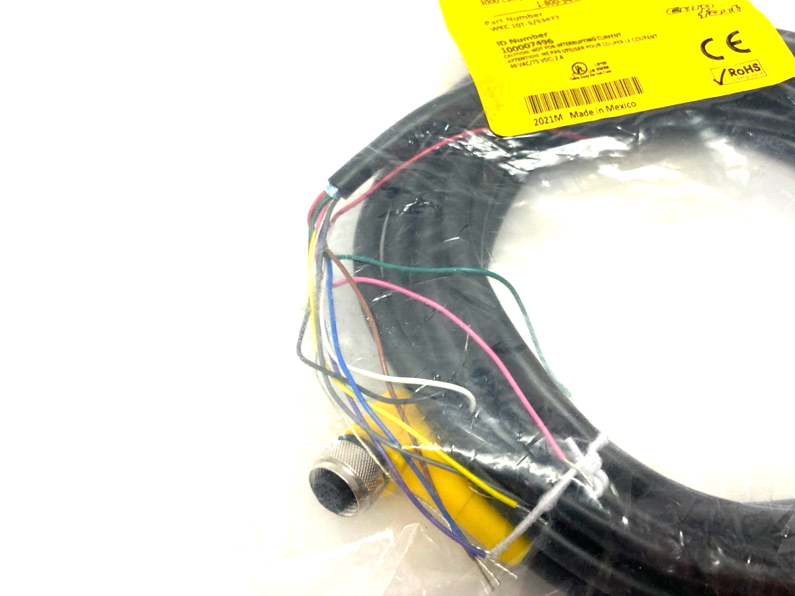 Turck WKC 10T-5/S3477 Eurofast Right Angle Single Ended Cordset, 100007496 - Maverick Industrial Sales