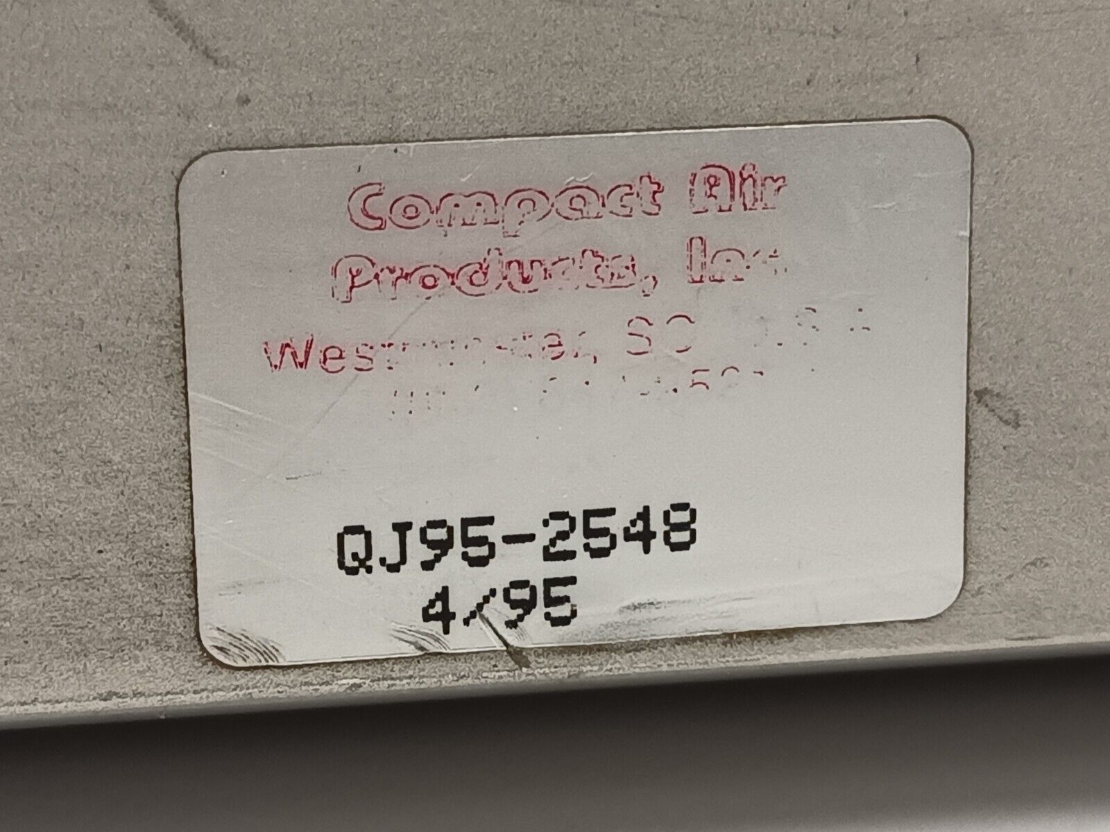 Compact Air Products QJ95-2548 Pneumatic Cylinder 5/8" Rod Dia. 10" Stroke - Maverick Industrial Sales