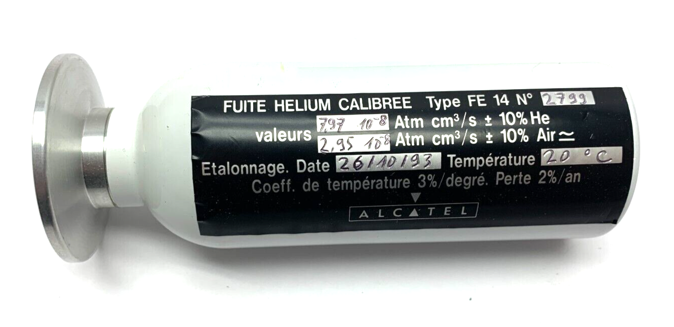 Alcatel 2799 Type FE 14 N Helium Calibrated Leak - Maverick Industrial Sales