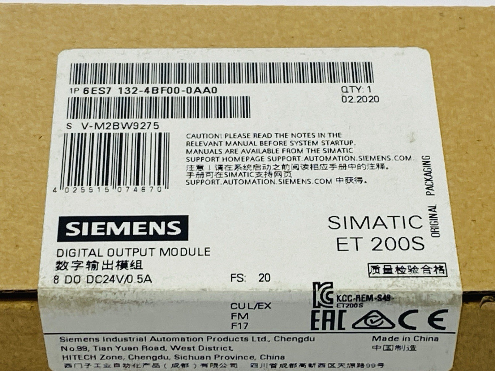 Siemens 6ES7132-4BF00-0AA0 SIMATIC ET 200S Digital Output Module - Maverick Industrial Sales